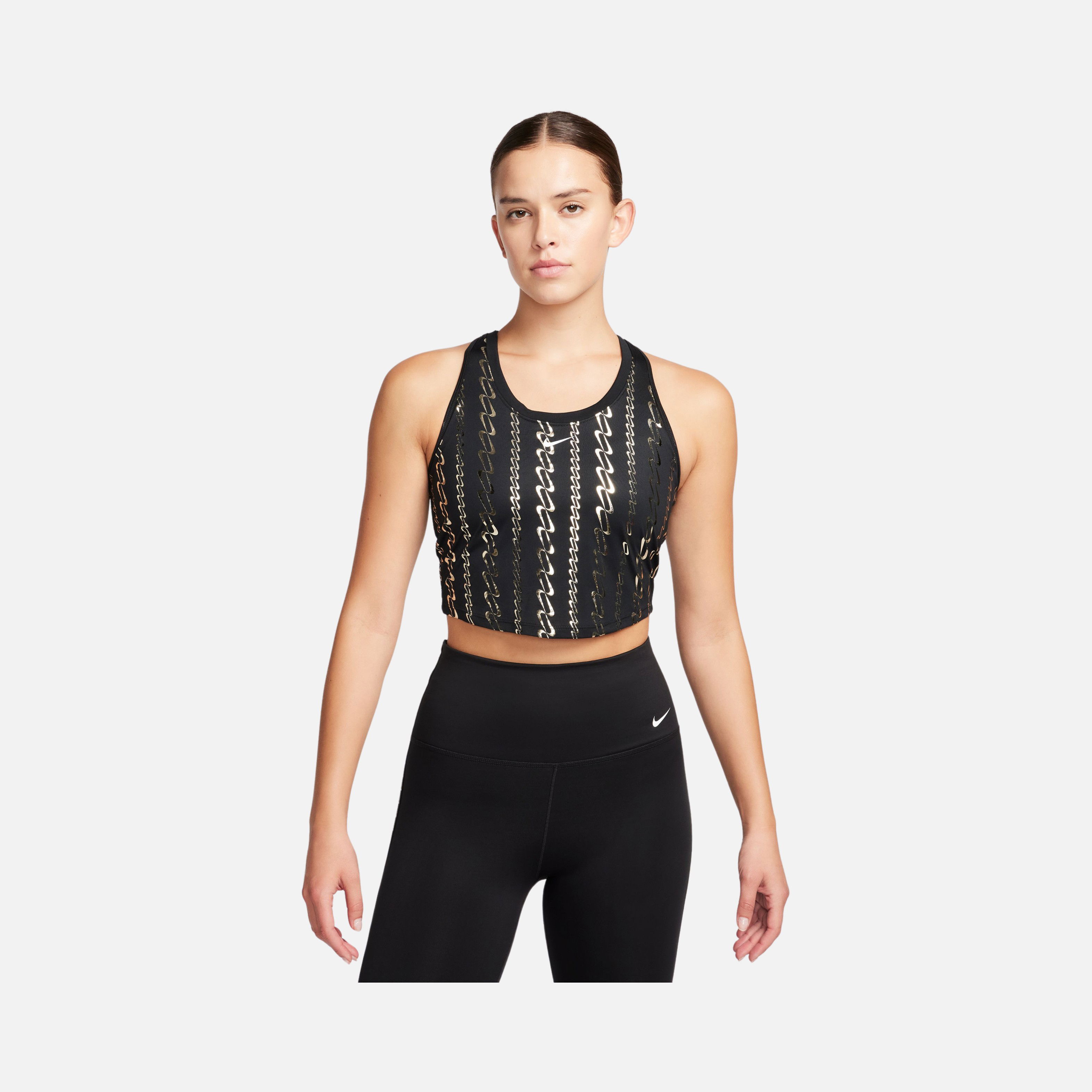 Nike Dri-Fit One Cropped ''Metallic Printed'' Training Kadın Atlet