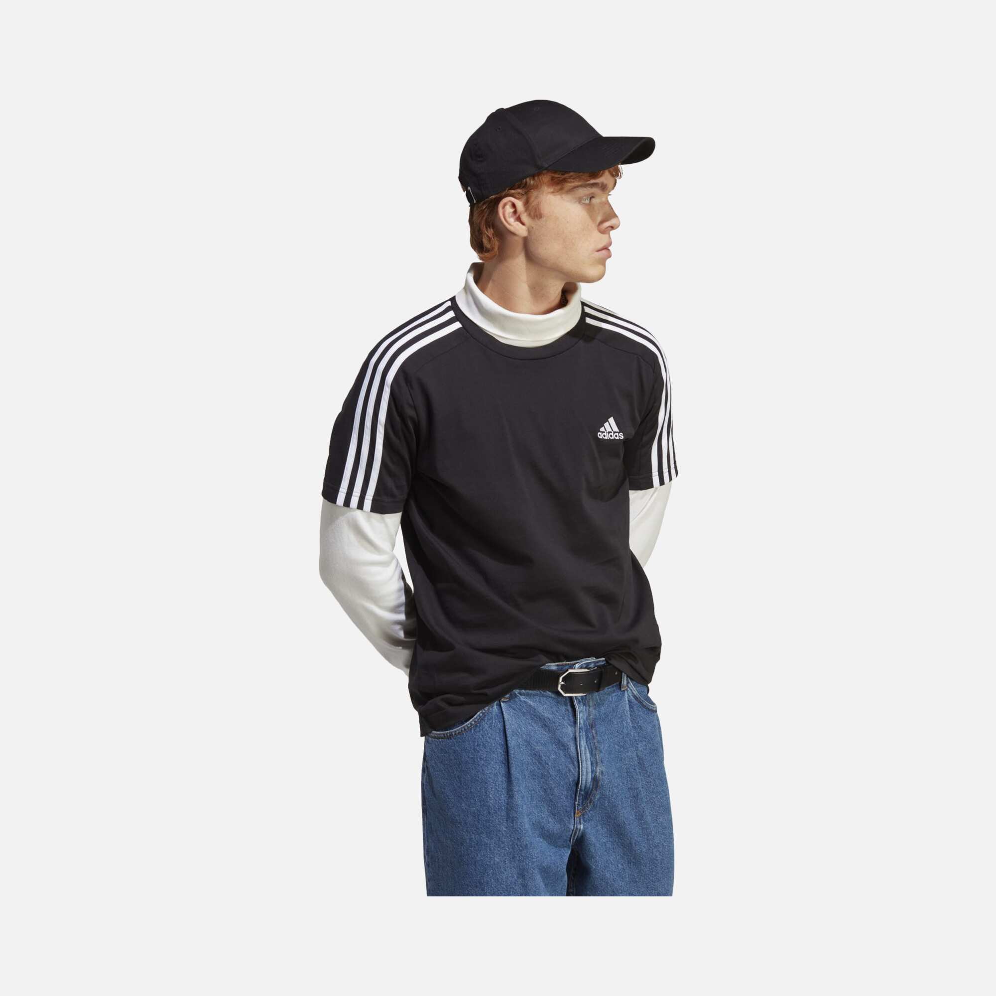 adidas Essentials Single Jersey 3-Stripes Short-Sleeve Erkek Tişört