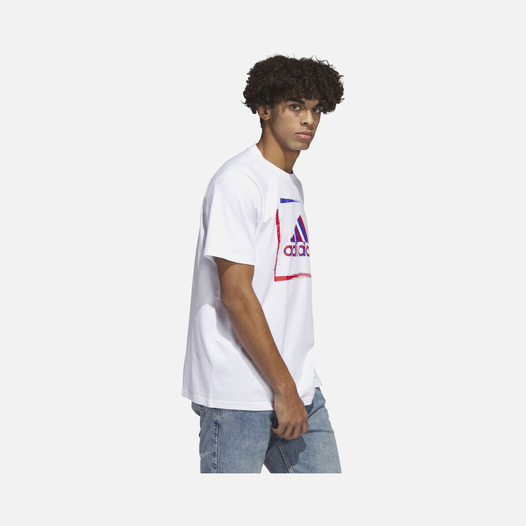 adidas Two-Tone Stencil Graphic Short-Sleeve Erkek Tişört
