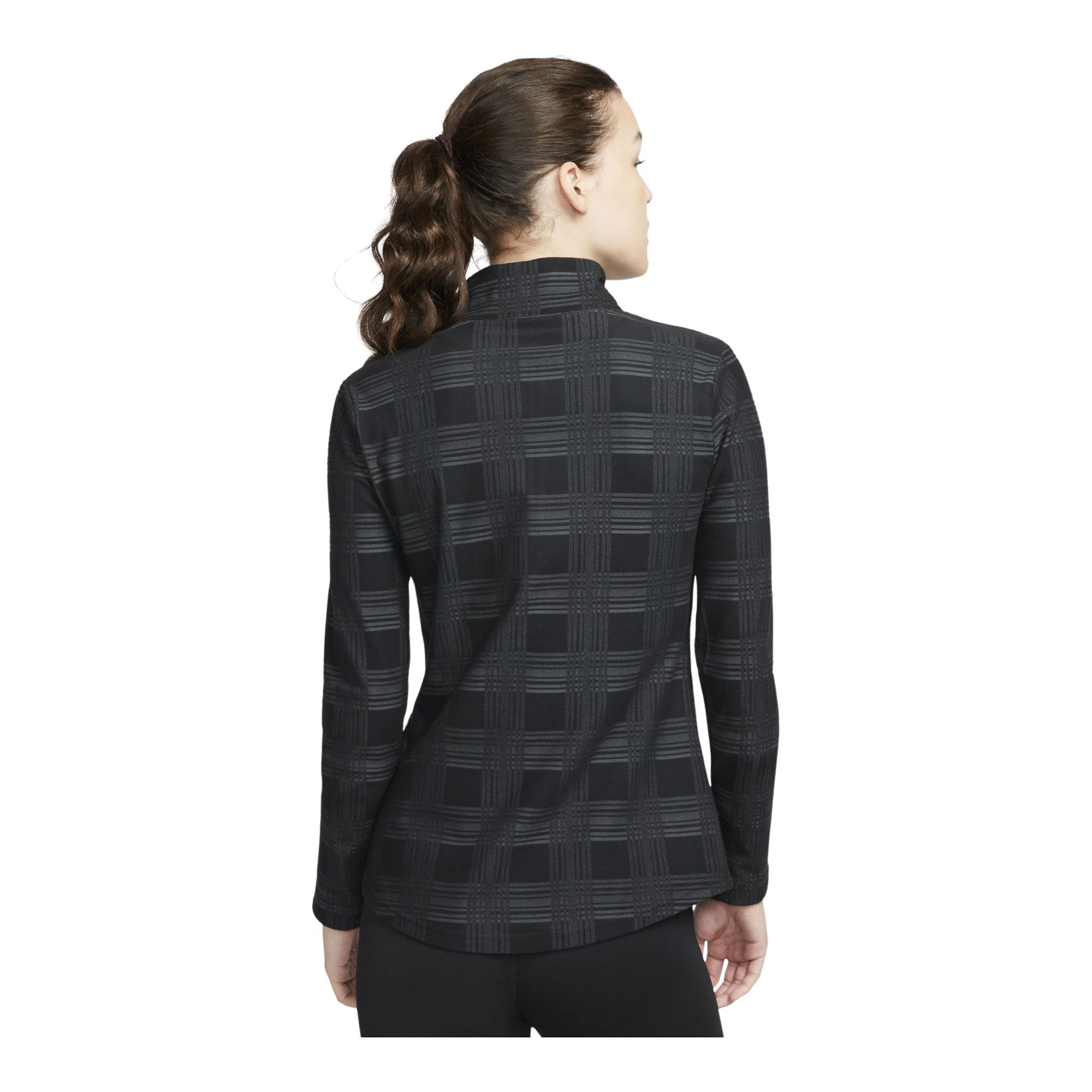 Nike Pro Therma-Fit Plaid Graphic 1/2-Zip Long-Sleeve Kadın Tişört
