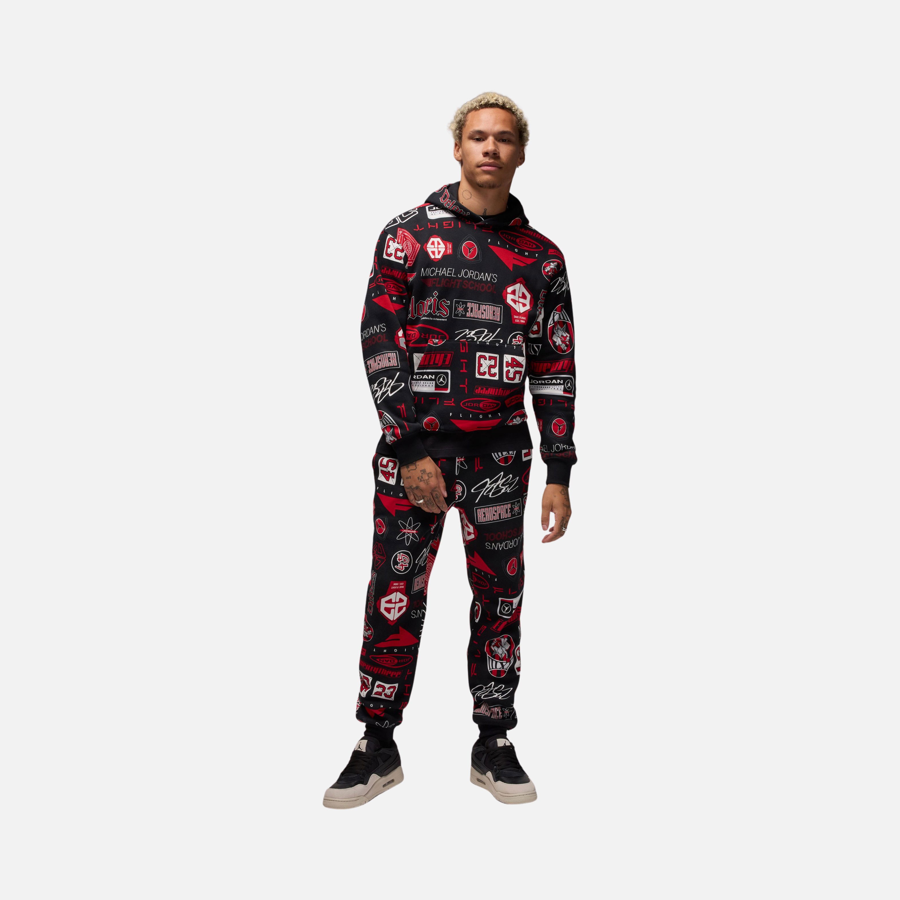 Nike Michael Jordan Essentials All Over Printed Fleece Pullover Erkek Sweatshirt