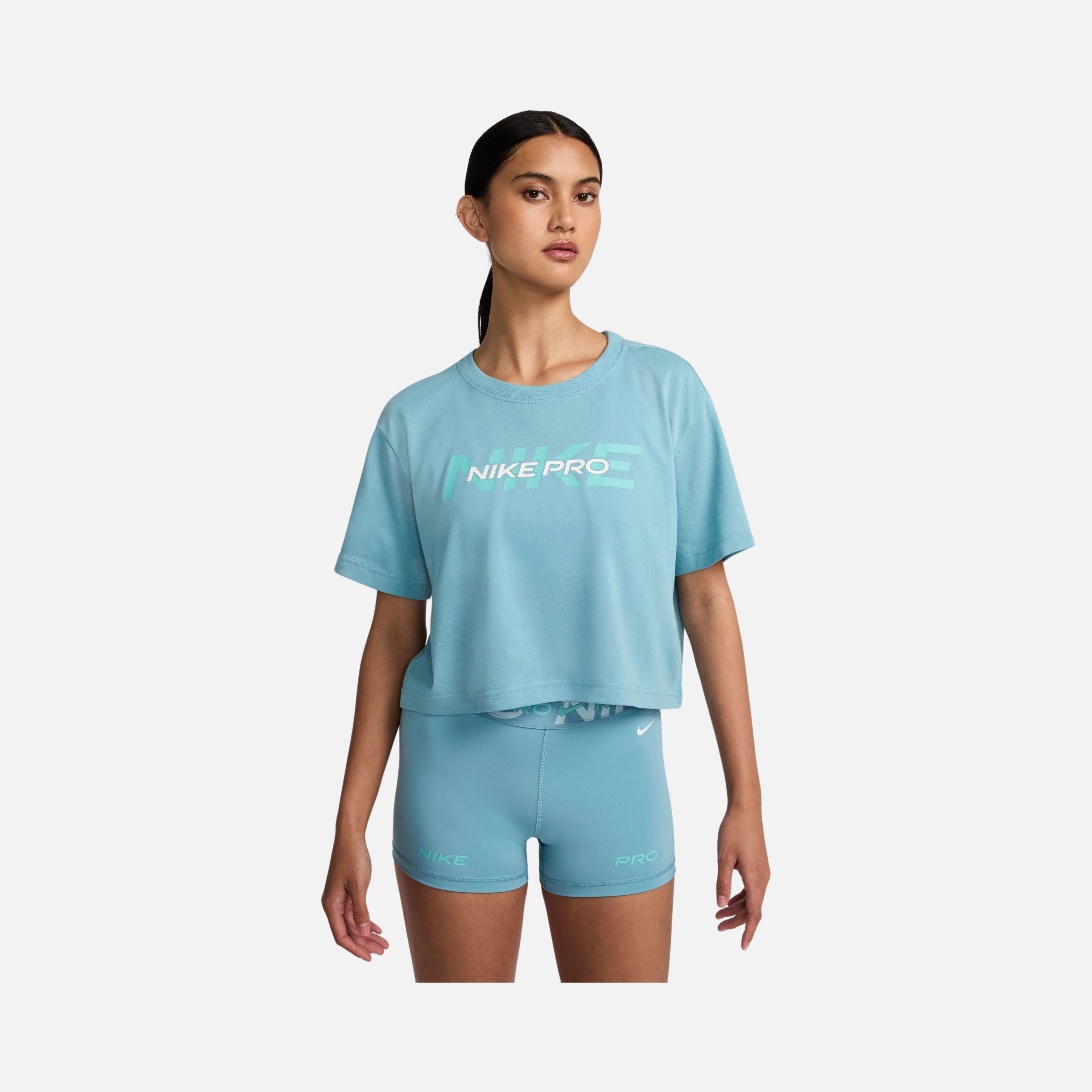 Nike Pro Graphic Cropped Training Short-Sleeve Kadın Tişört
