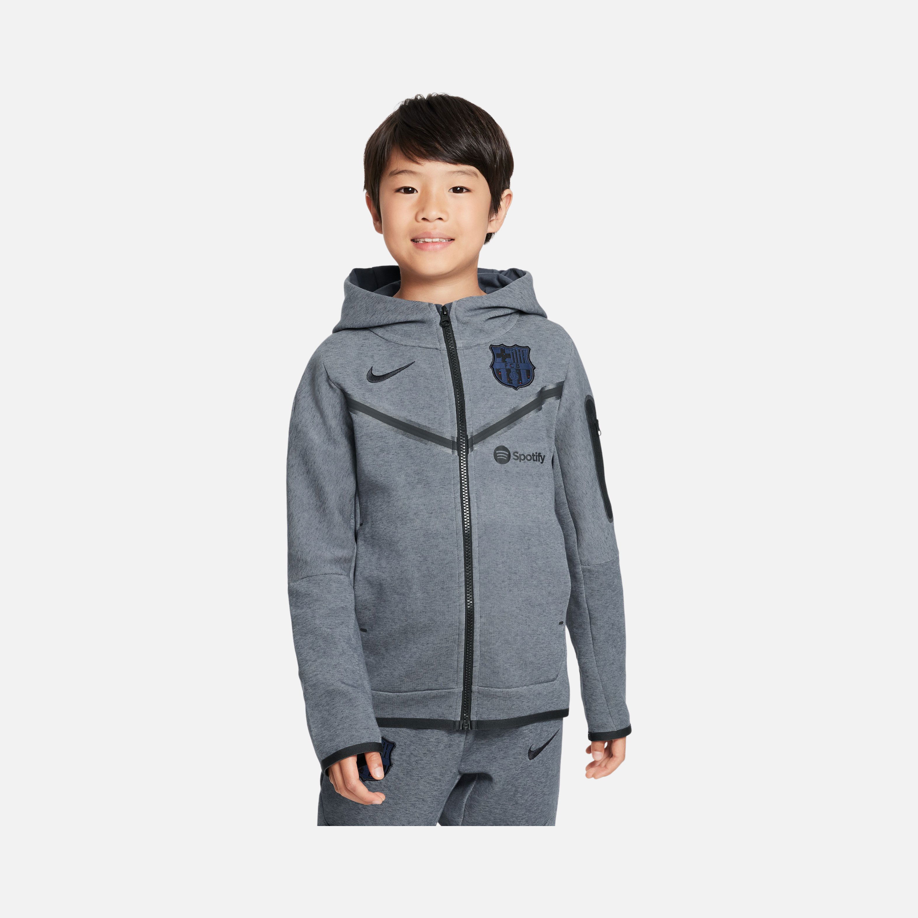 Nike Sportswear FC Barcelona Tech Fleece Windrunner Full-Zip Hoodie Çocuk Sweatshirt