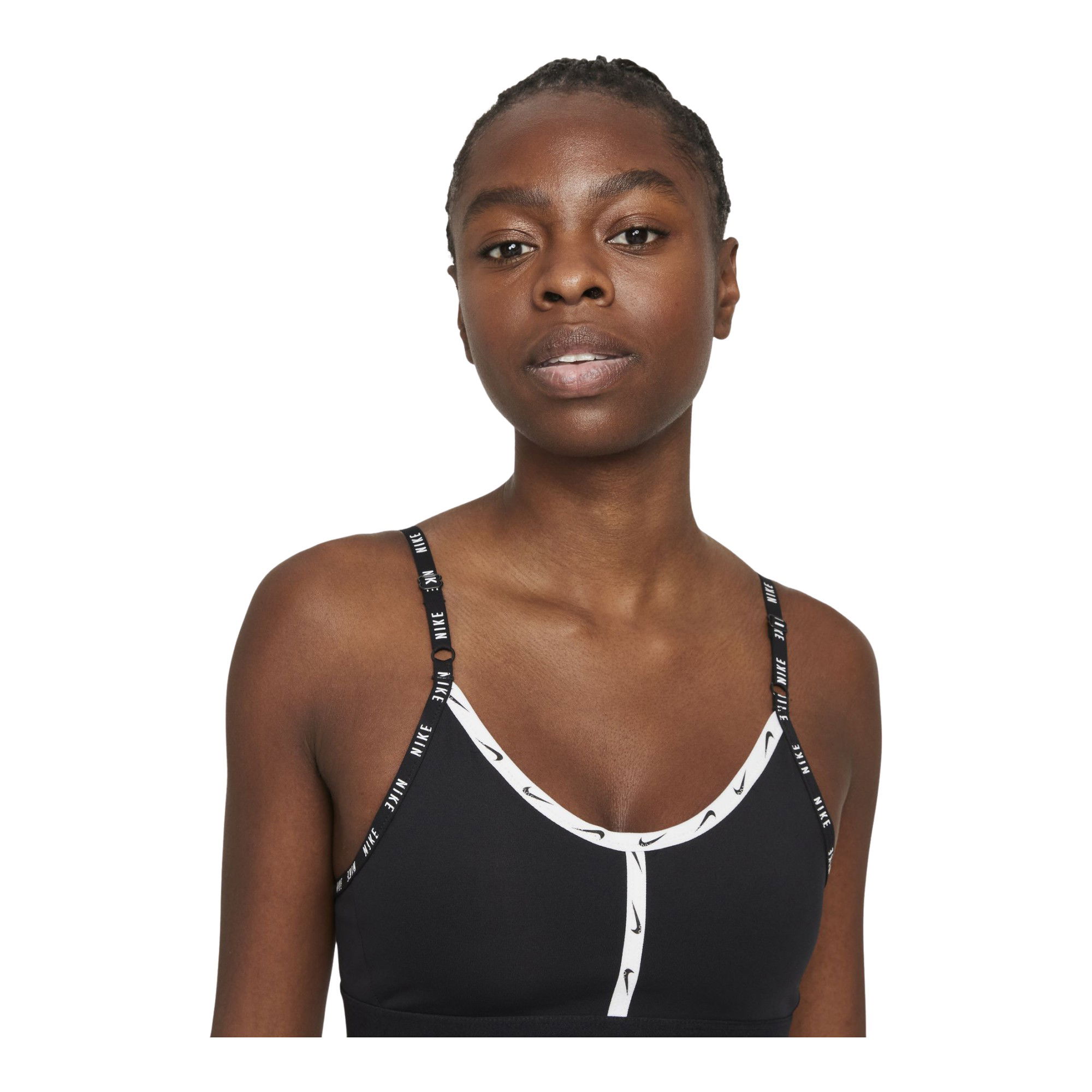 Nike Dri-Fit Indy Light-Support Padded Logo Tape Sports Kadın Bra