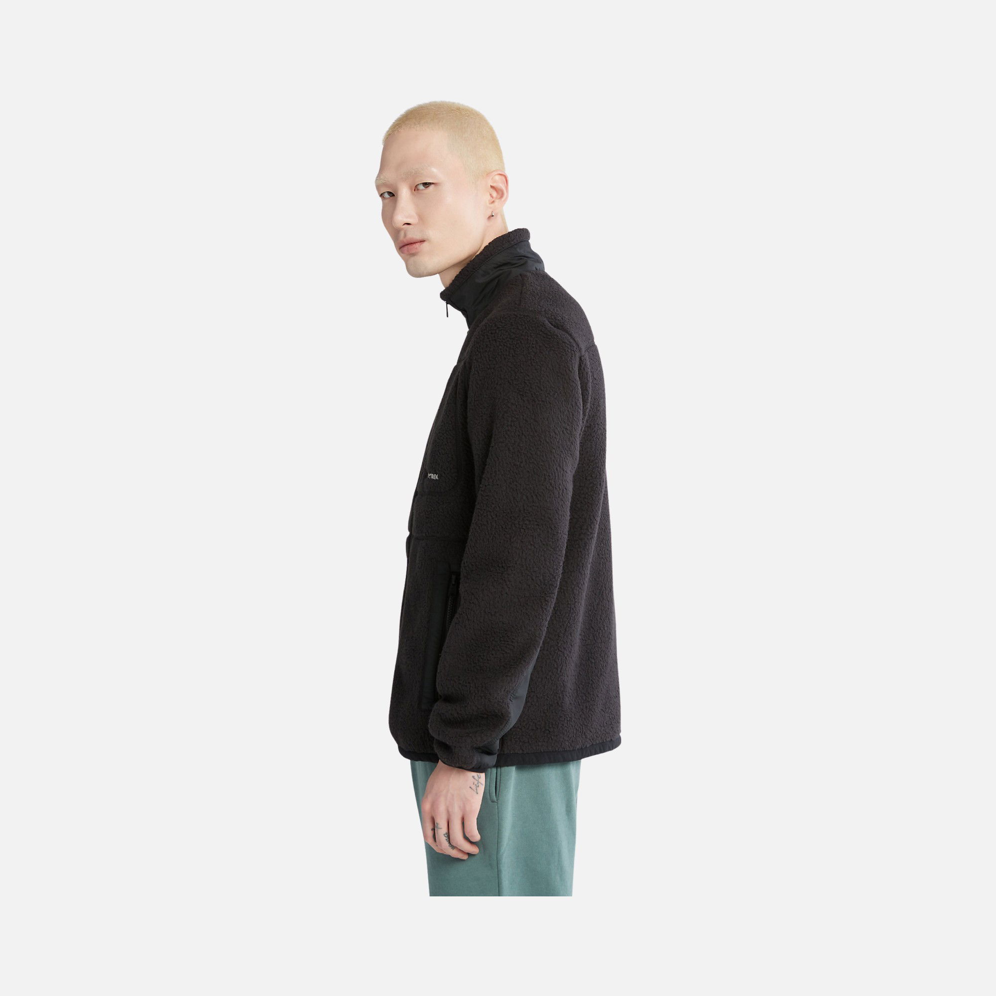 Timberland Sportswear Mix Media Sherpa Full-Zip Fleece Hoodie Erkek Ceket
