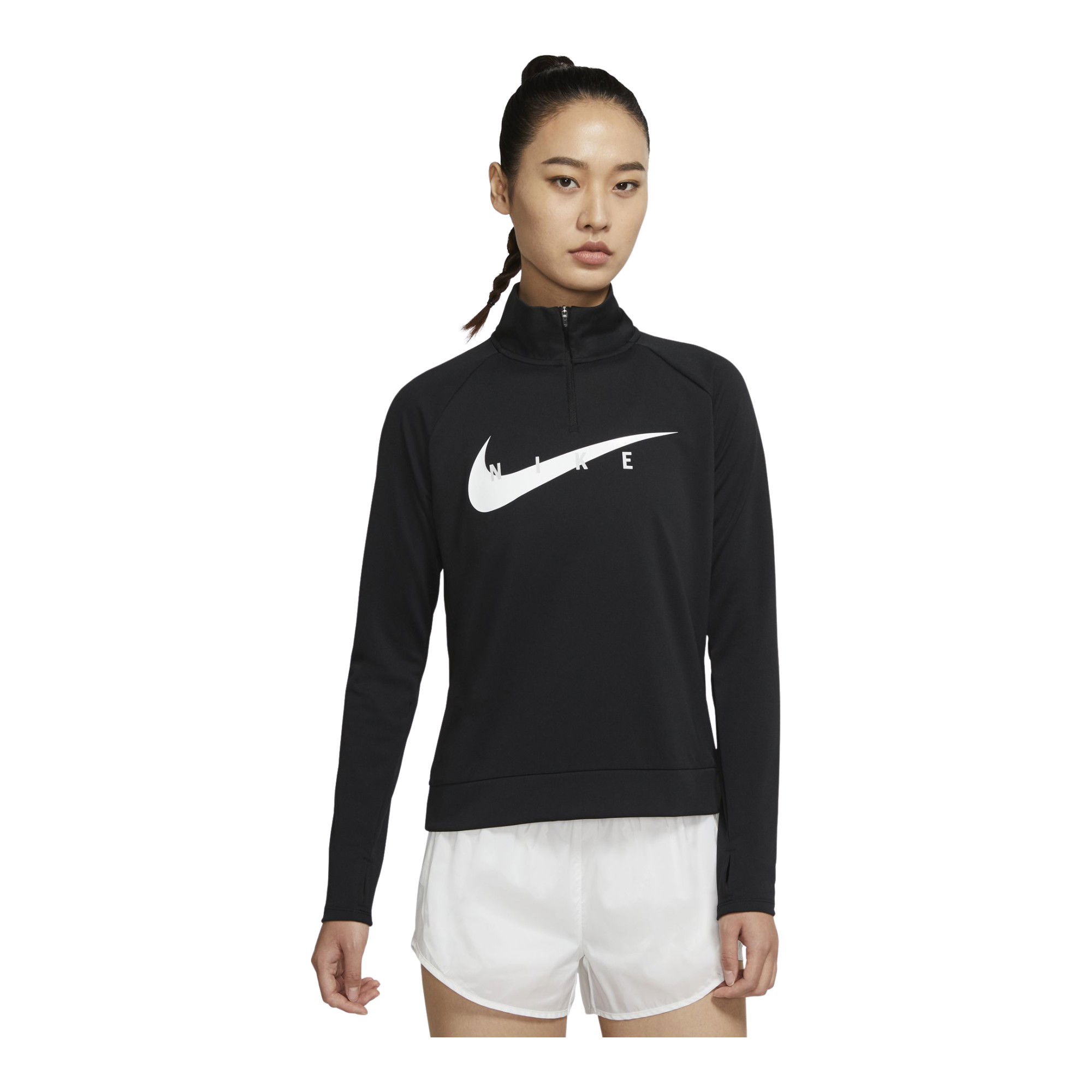 Nike Swoosh Running Half-Zip Long-Sleeve Kadın Tişört