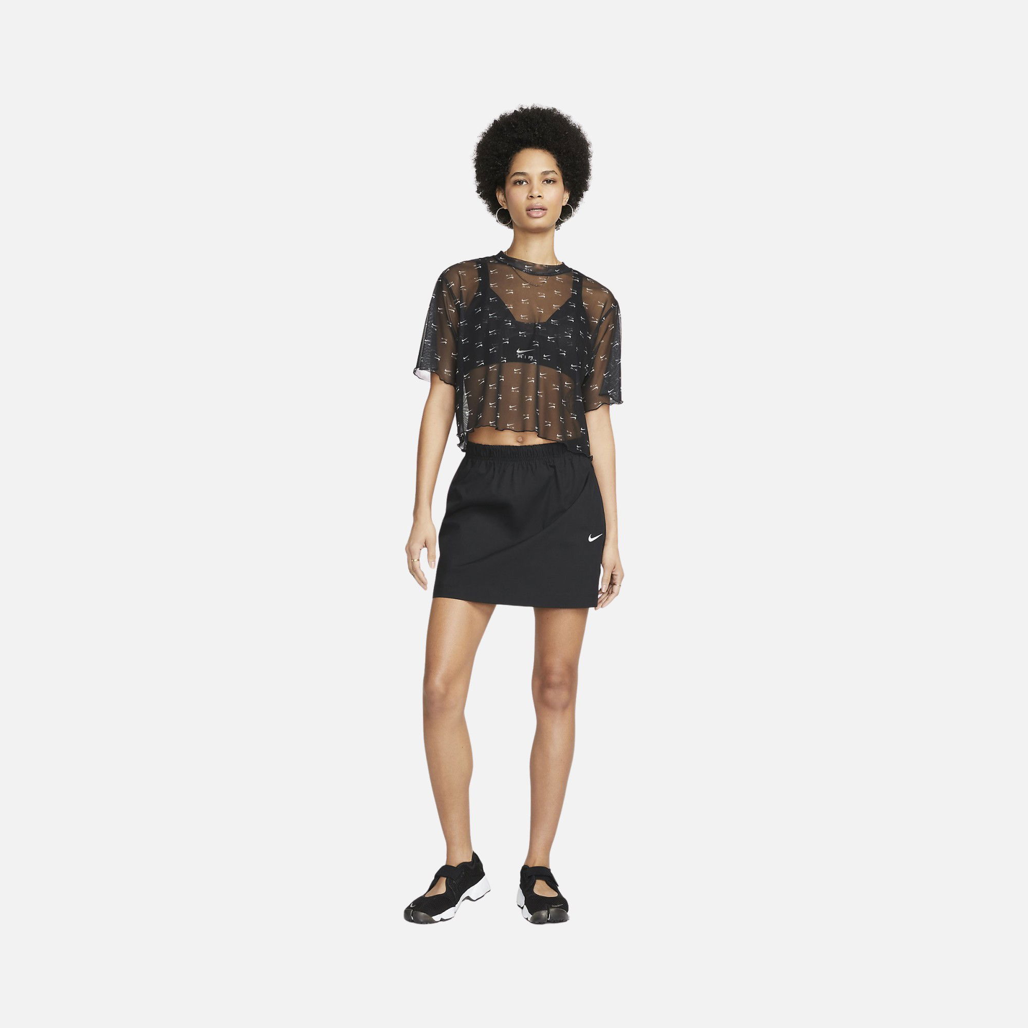 Nike Sportswear Air Printed Mesh Crop Short-Sleeve Kadın Tişört