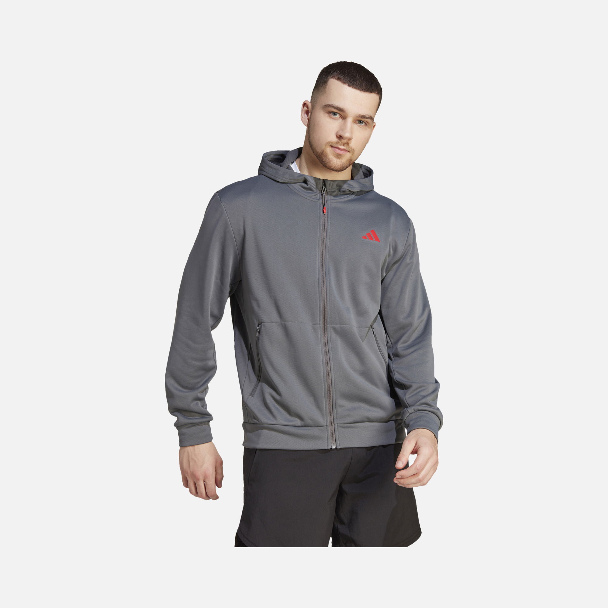 adidas Train Essentials Seasonal Training Full-Zip Hoodie Erkek Sweatshirt