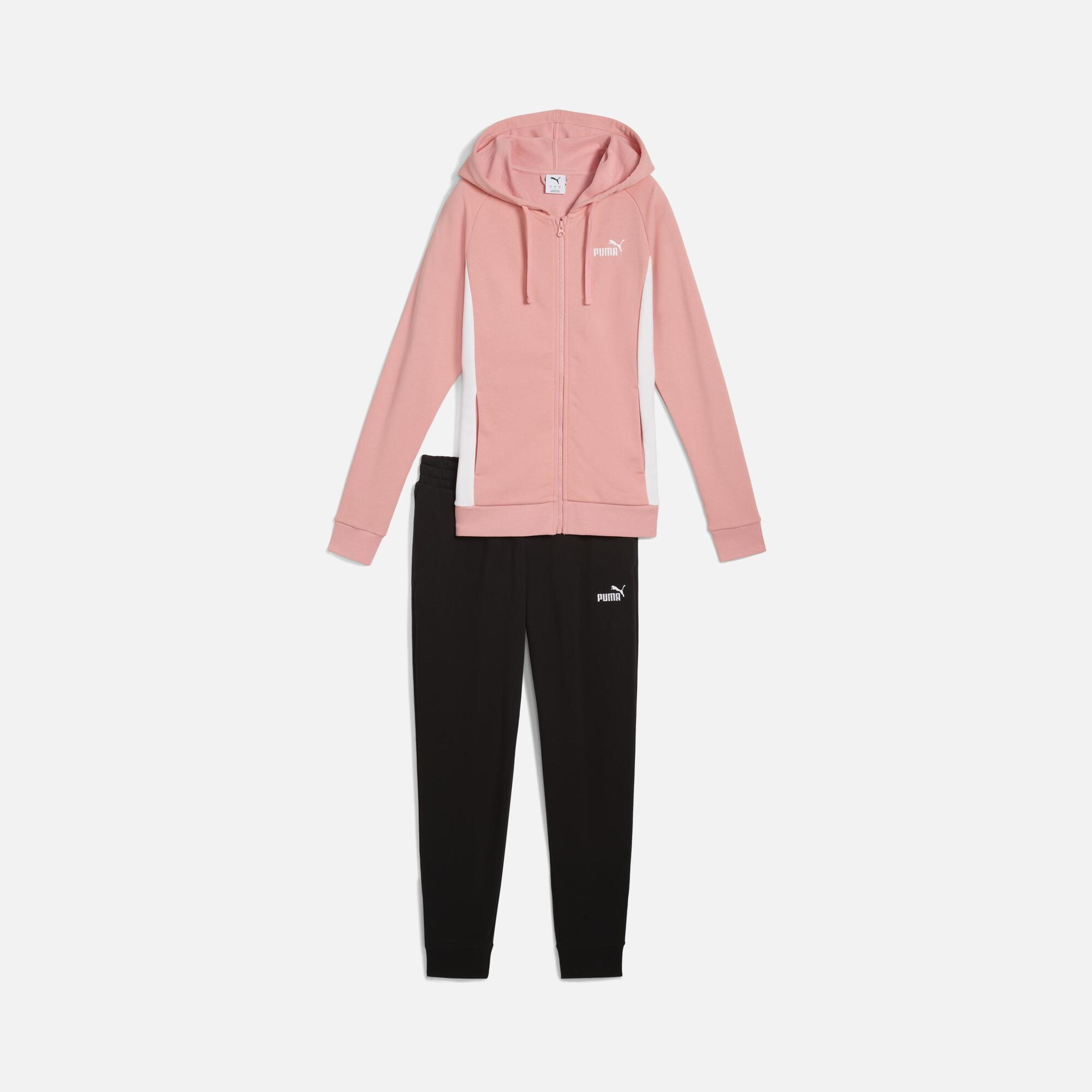 Puma Sportswear Embroidered No. 1 Logo Graphic Colorblock Full-Zip Hooded Kadın Eşofman Takımı