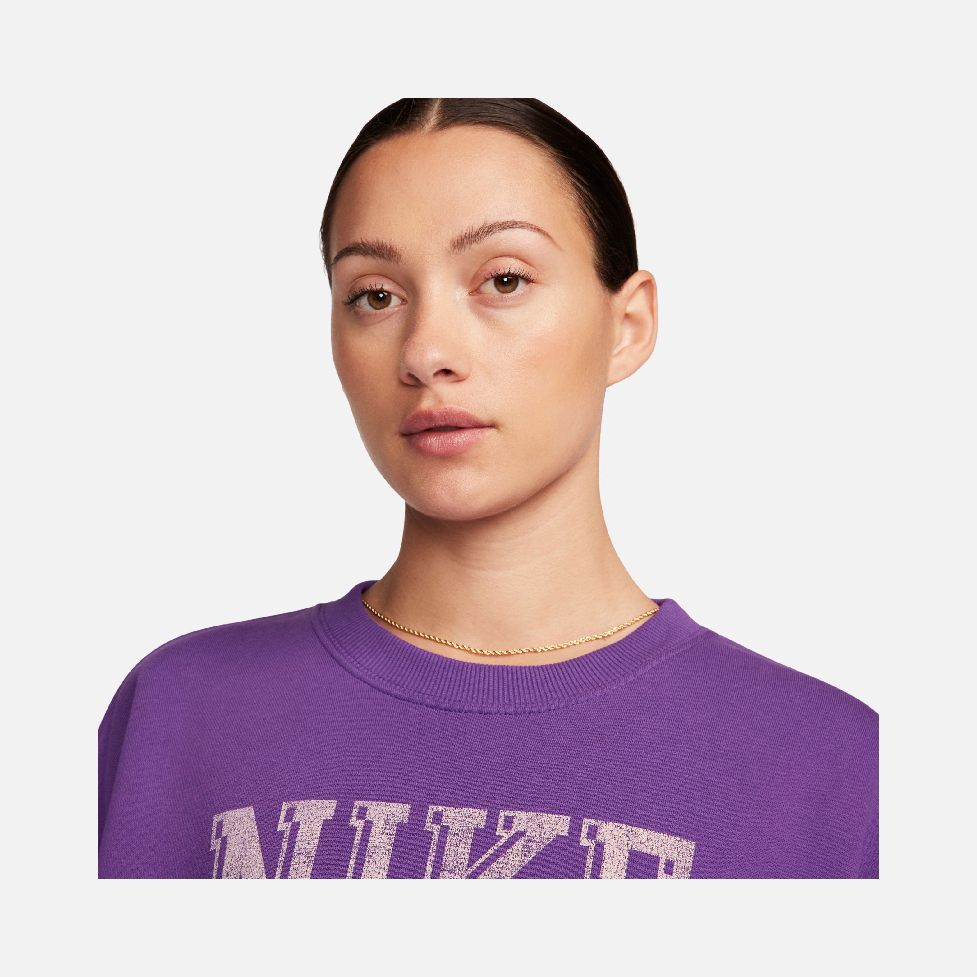 Nike Sportswear Fleece Oversized Crew Varsity Kadın Sweatshirt