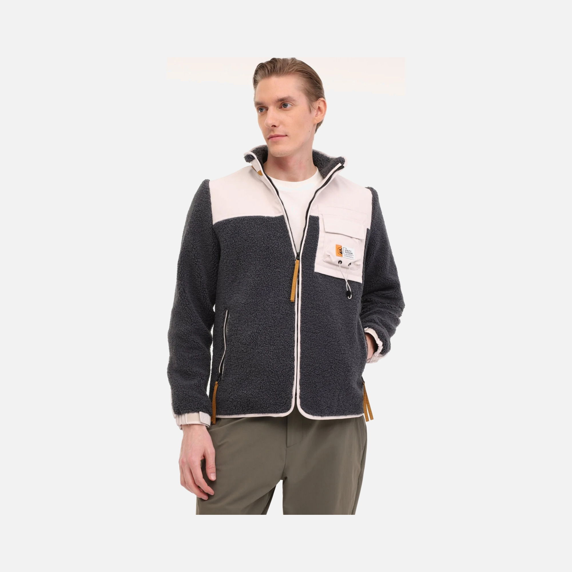 Lumberjack Sportswear Faux Fur & Woven Fabric Full-Zip Erkek Ceket
