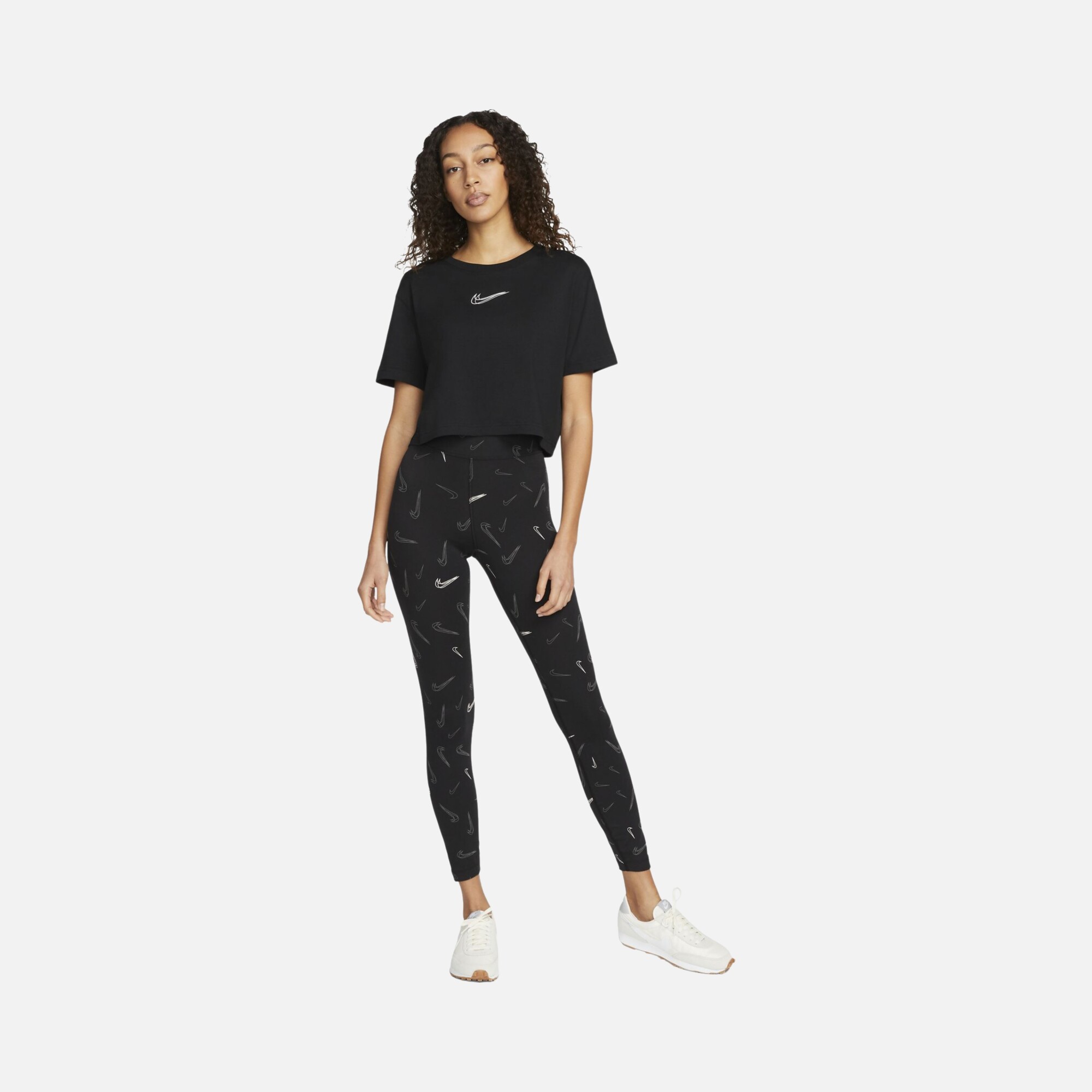 Nike Sportswear Swoosh Printed High-Waisted Dance Kadın Tayt