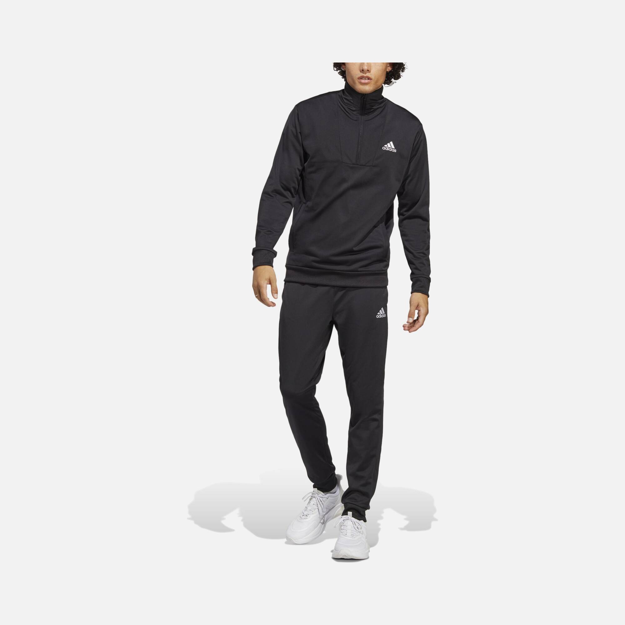 adidas Sportswear Small Logo Tricot 3-Stripes Half-Zip Hoodie Erkek Eşofman Takımı
