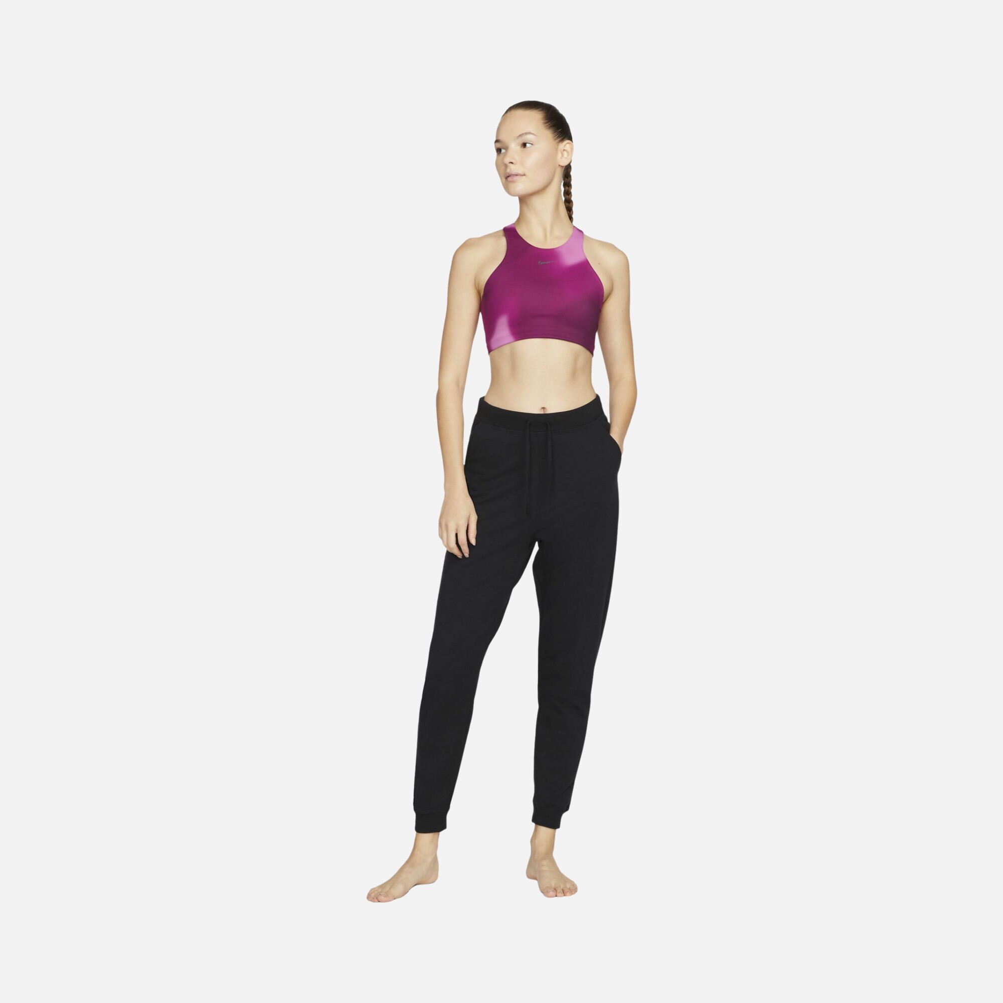 Nike Yoga Dri-Fit Swoosh Printed Medium Support Training Kadın Bra