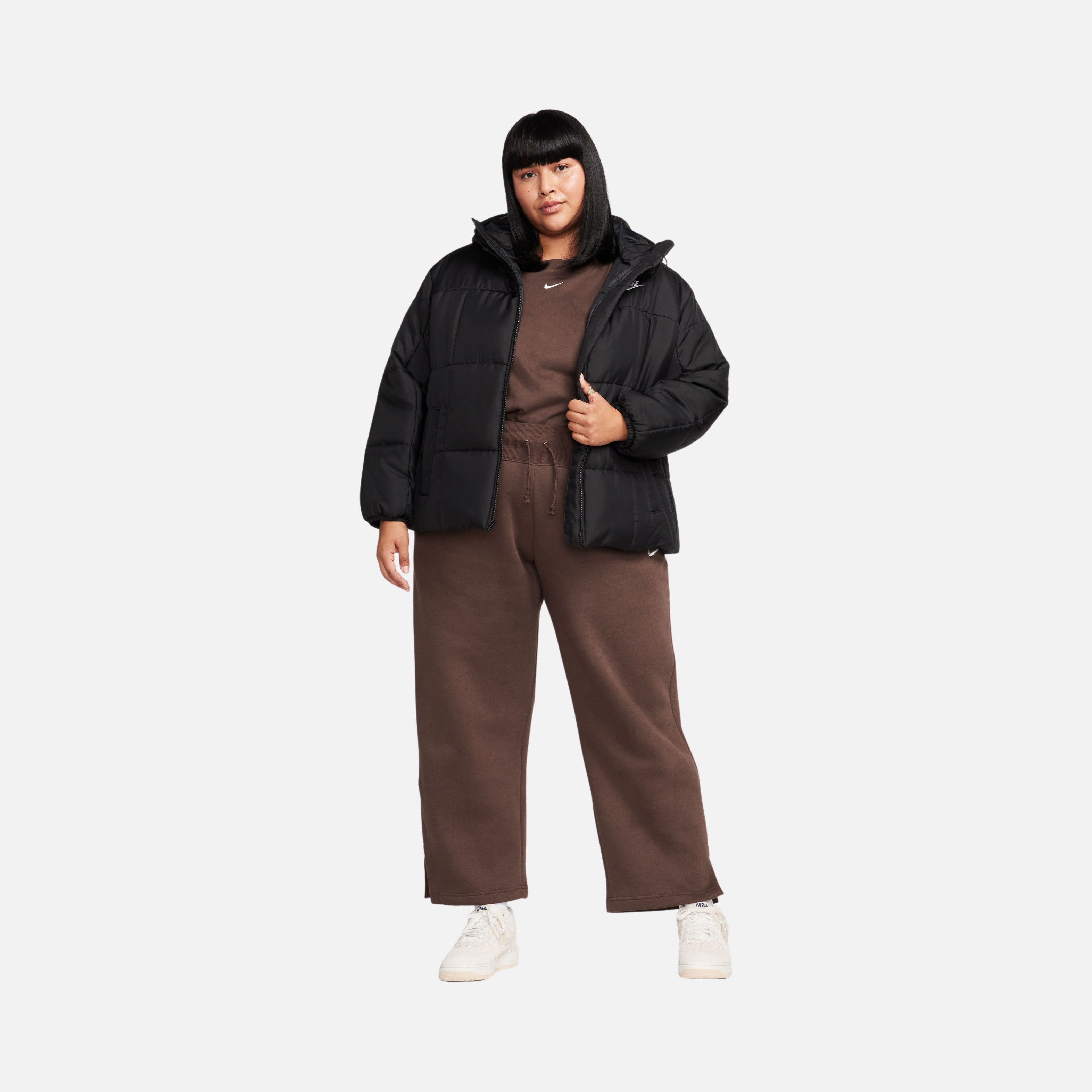 Nike Sportswear Essential Therma-Fit Puffer Full-Zip Hoodie (Plus Size) Kadın Mont