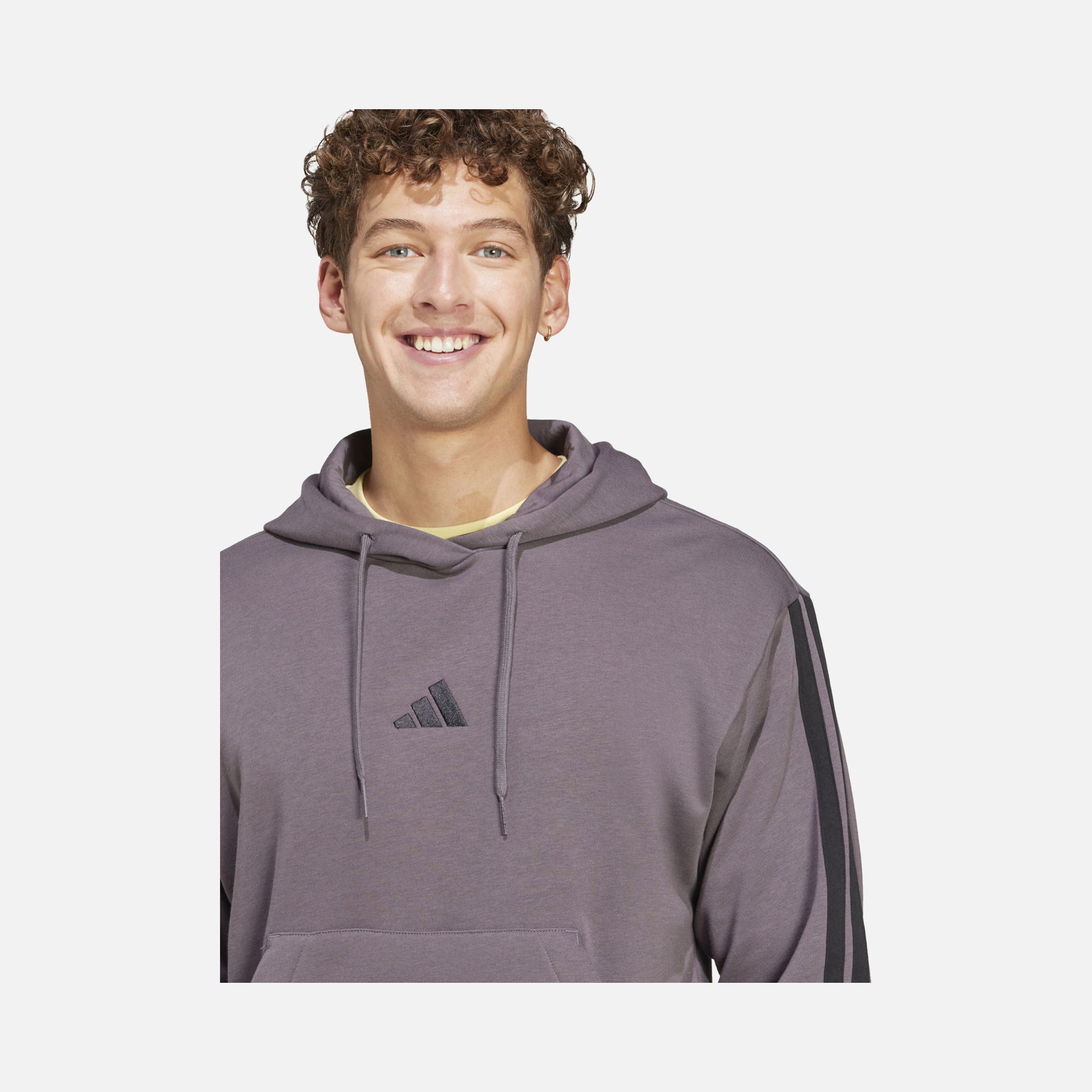 adidas Essential 3-Stripes French Terry Gym & Training Hooded Erkek Sweatshirt