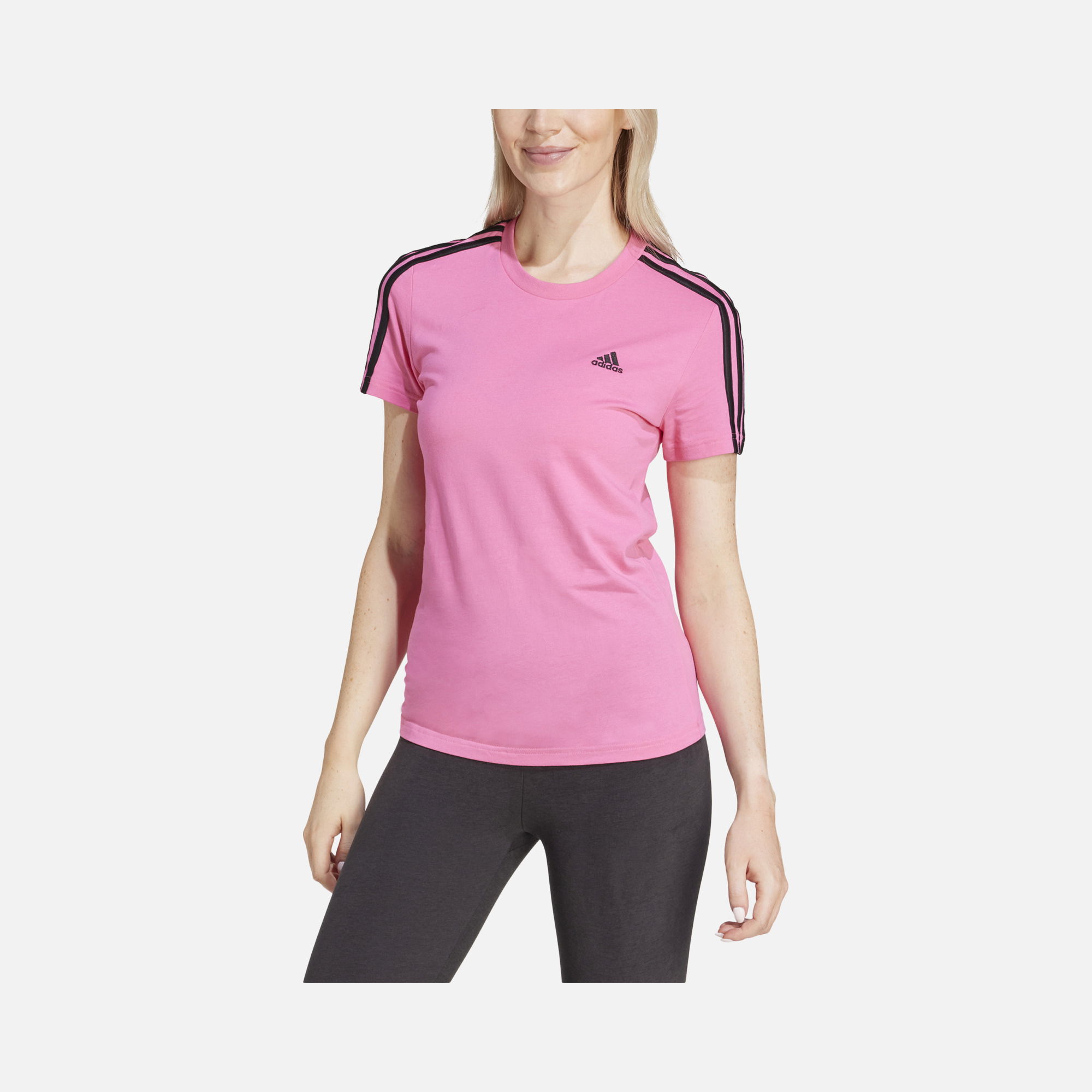 adidas Essentials Slim 3-Stripes Short-Sleeve Kadın Tişört