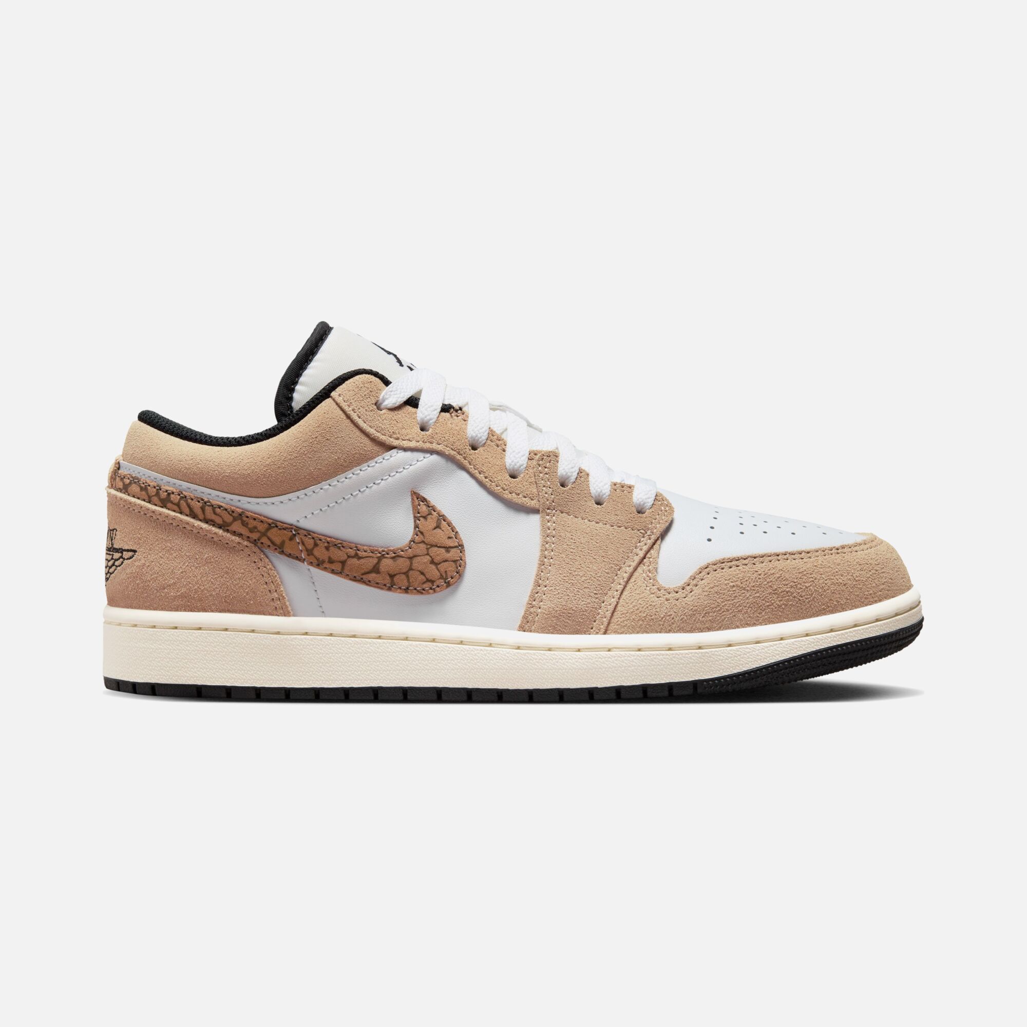 Air Jordan 1 Low SE ''Elephant Printed Swoosh and Gold Jumpman'' Erkek Spor Ayakkabı