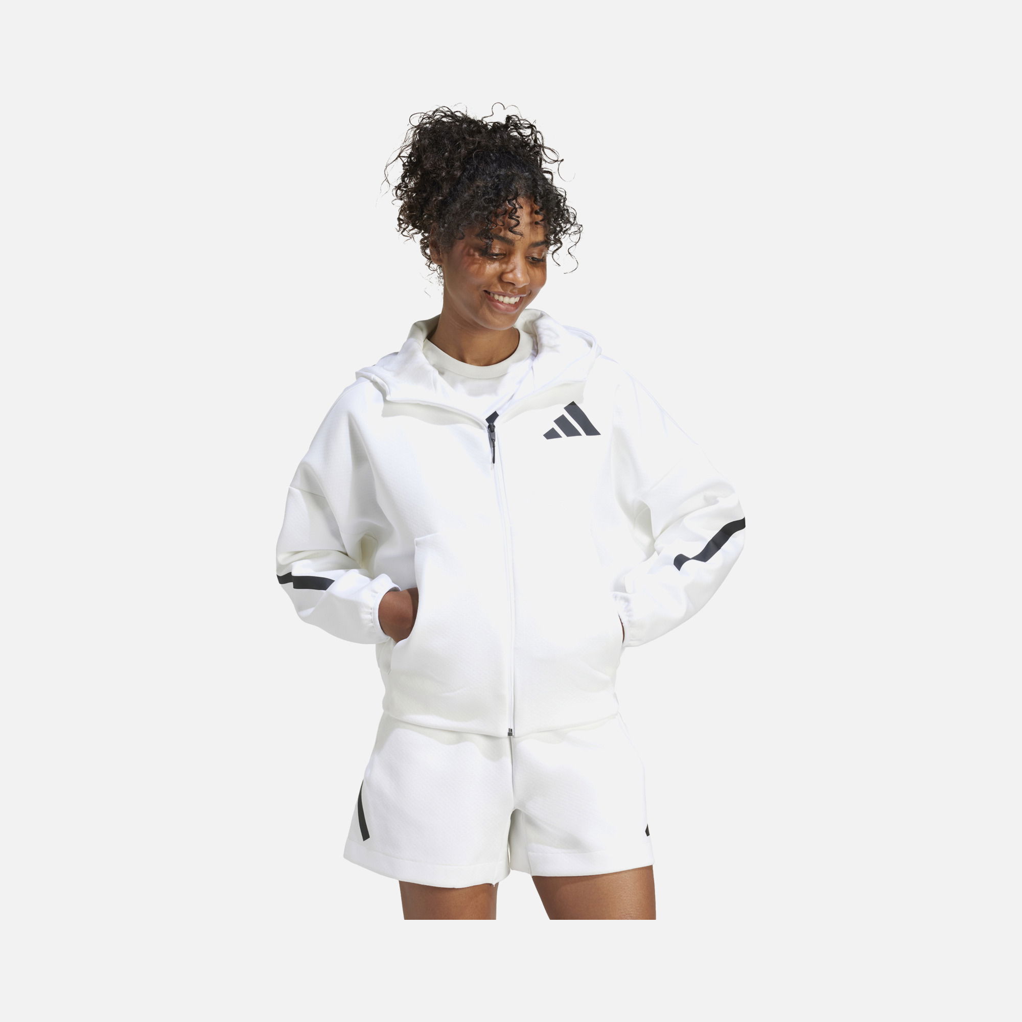 adidas Sportswear Z.N.E. Primeknit Fabric Full-Zip Hoodie Kadın Sweatshirt