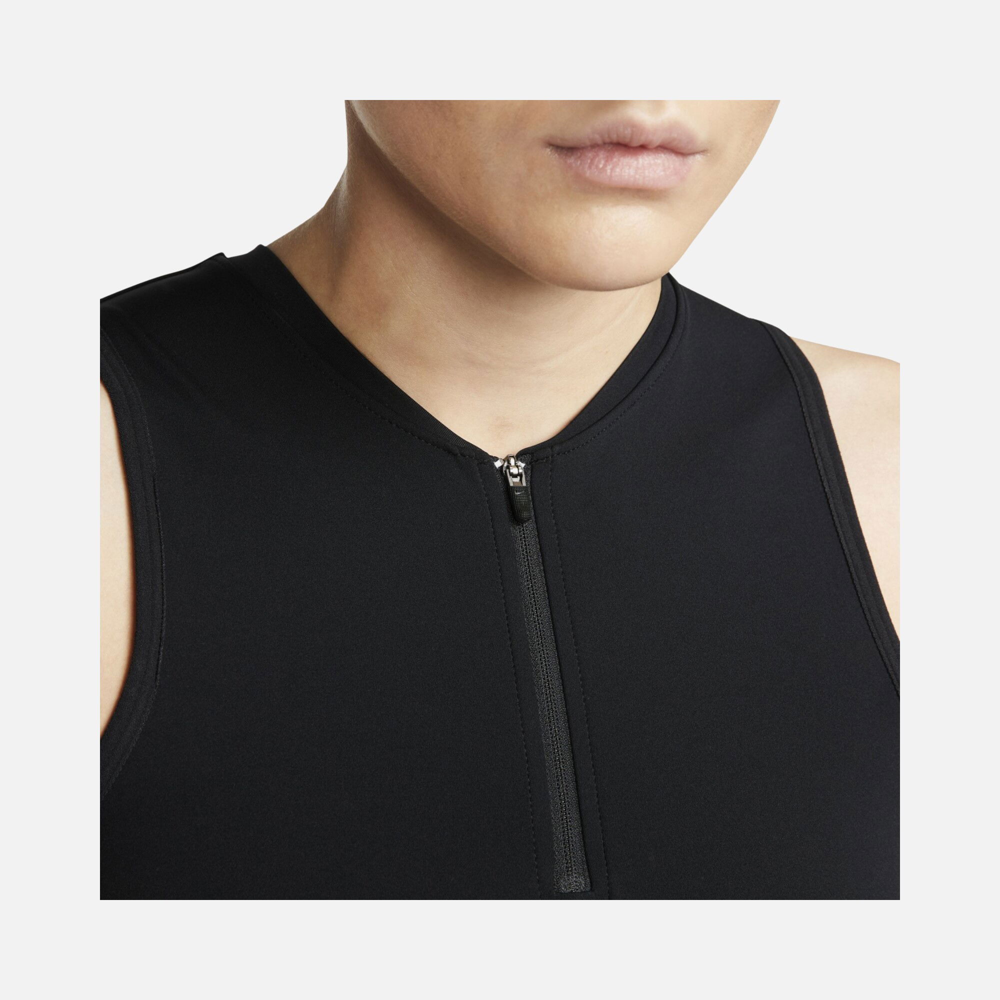 Nike Pro Dri-Fit Cropped Essential Zip-Front Light Support Training Kadın Atlet