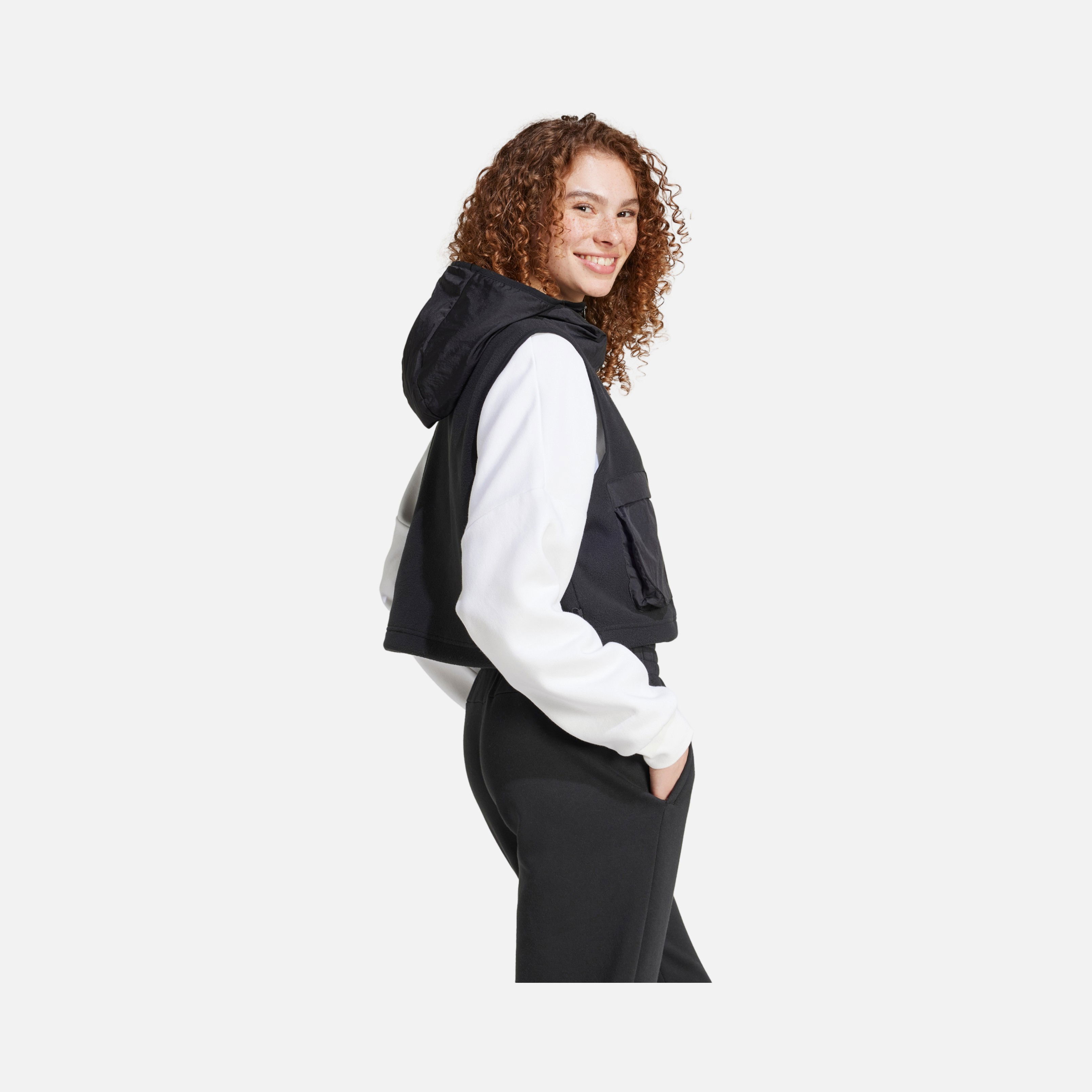adidas Sportswear City Escape Fleece Half-Zip Hoodie Kadın Yelek