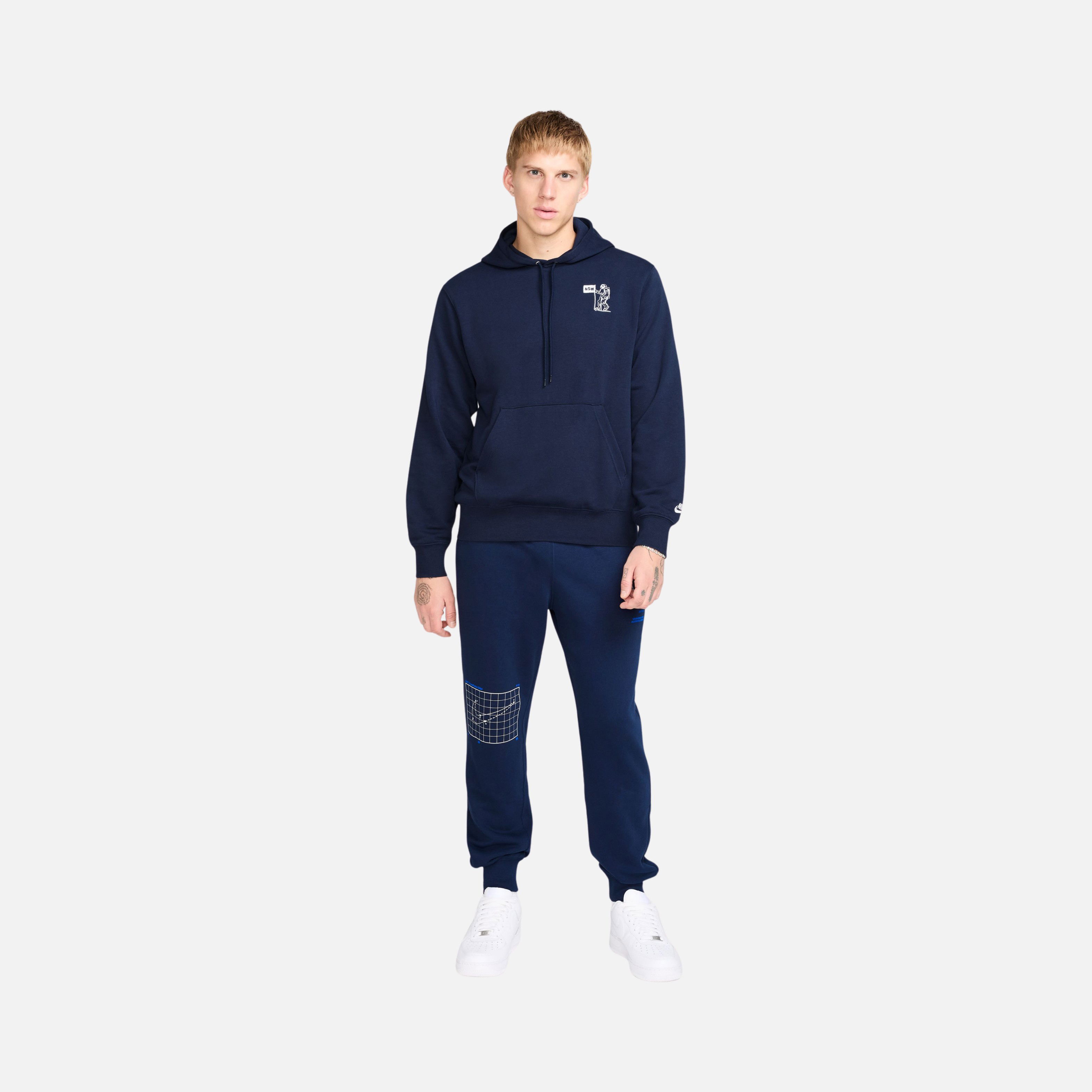 Nike Sportswear Club ''Moon Graphics'' French Terry Pullover Hooded Erkek Sweatshirt