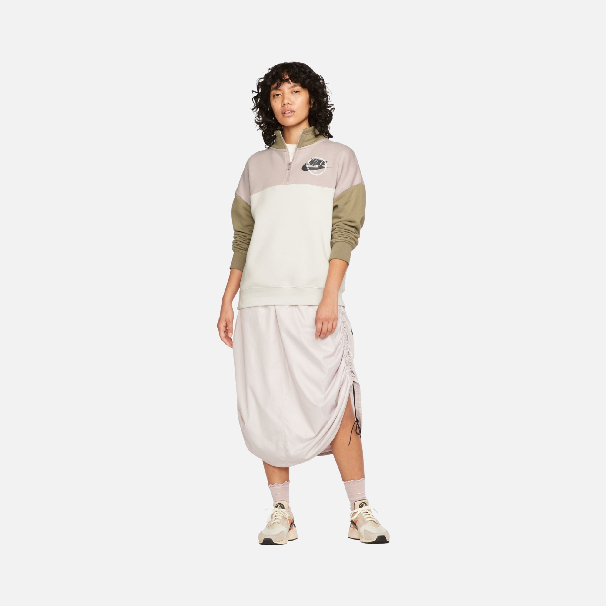 Nike Sportswear Graphic Fleece Colorblock 1/4-Zip Kadın Sweatshirt