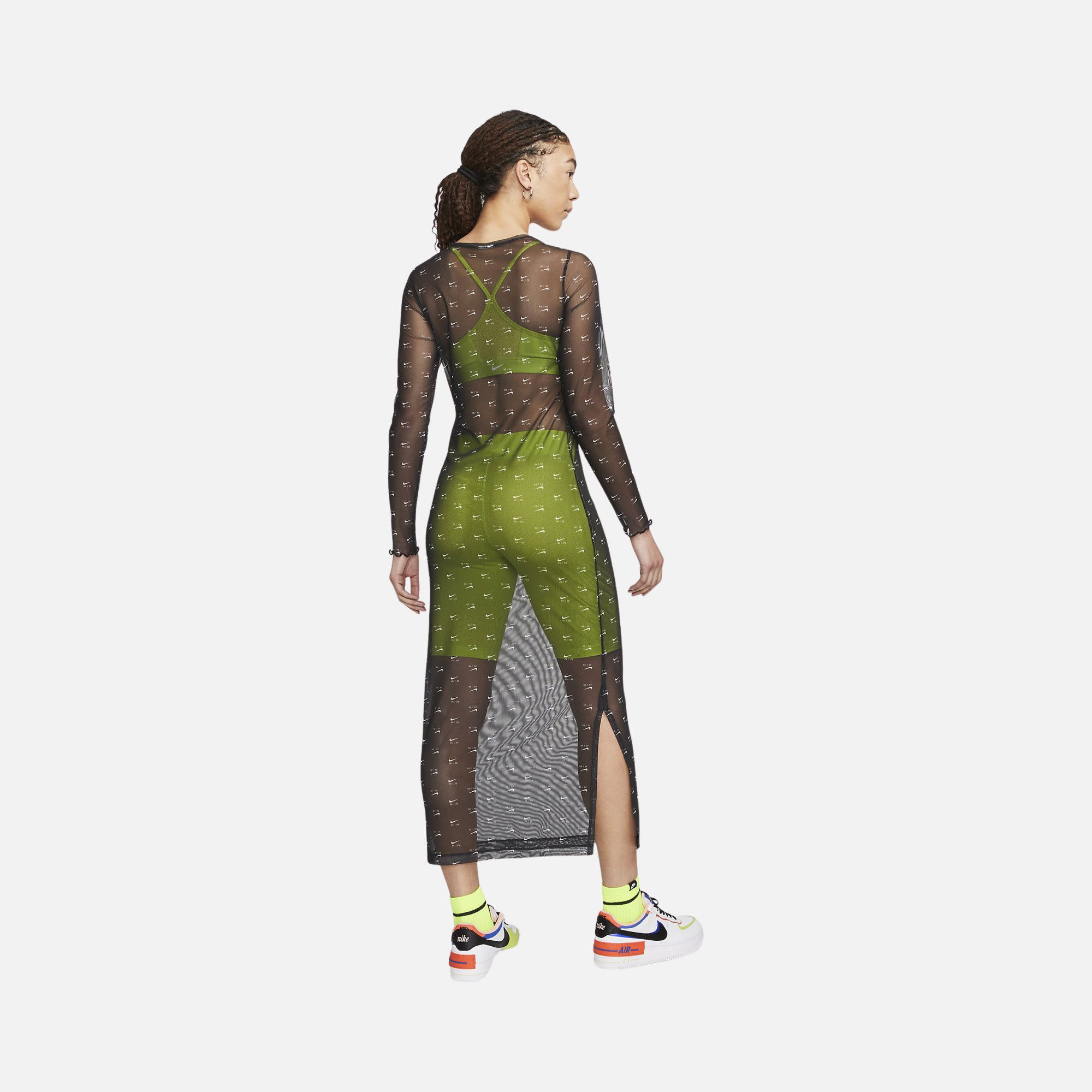 Nike Sportswear Air Printed Mesh Long-Sleeve Kadın Elbise