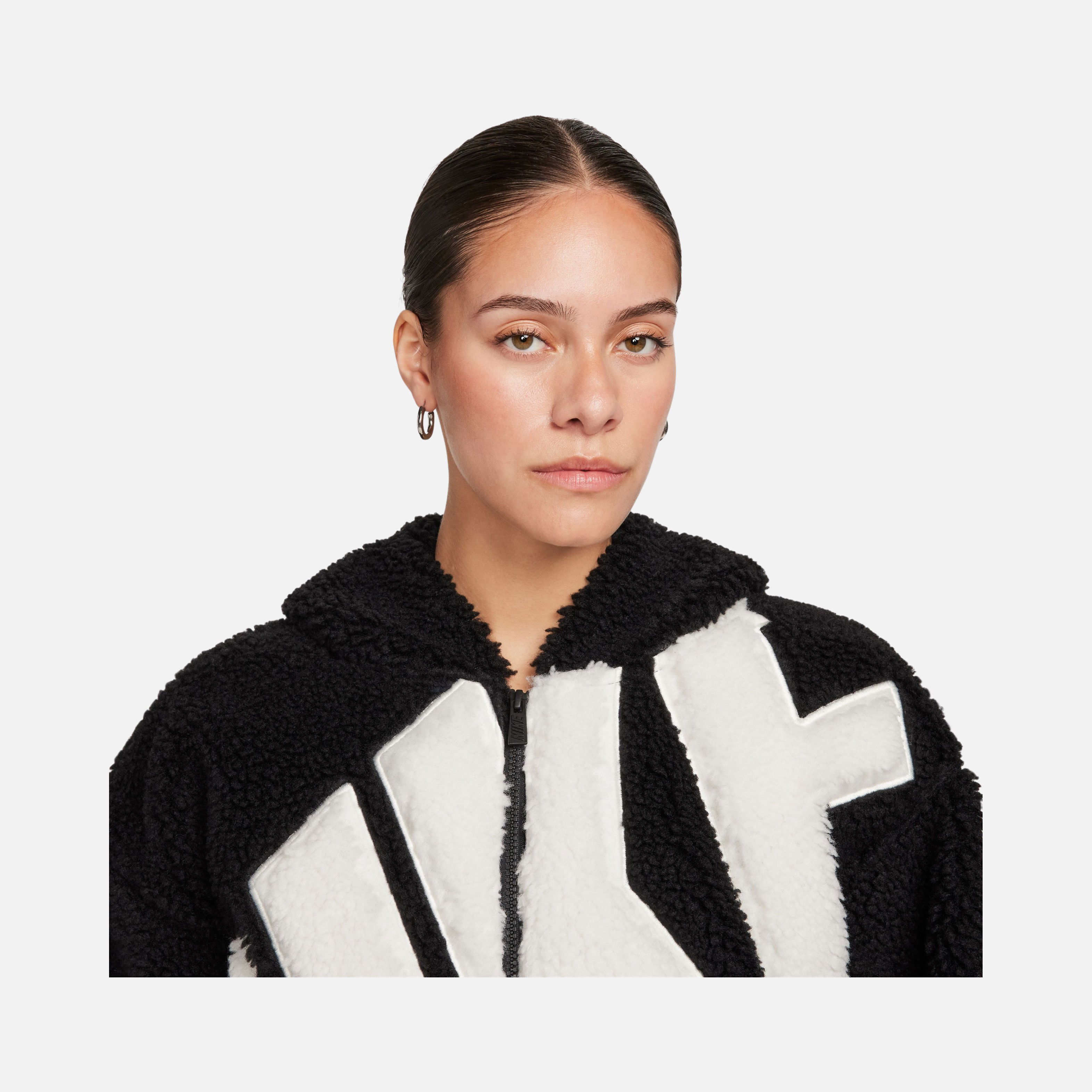 Nike Sportswear Logo High-Pile Sherpa Full-Zip Hoodie Kadın Ceket