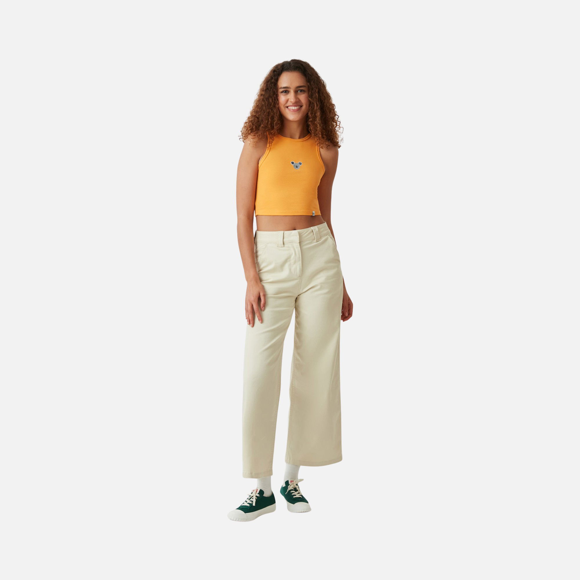 WWF Sportswear Koala Embroidered Cropped Kadın Atlet