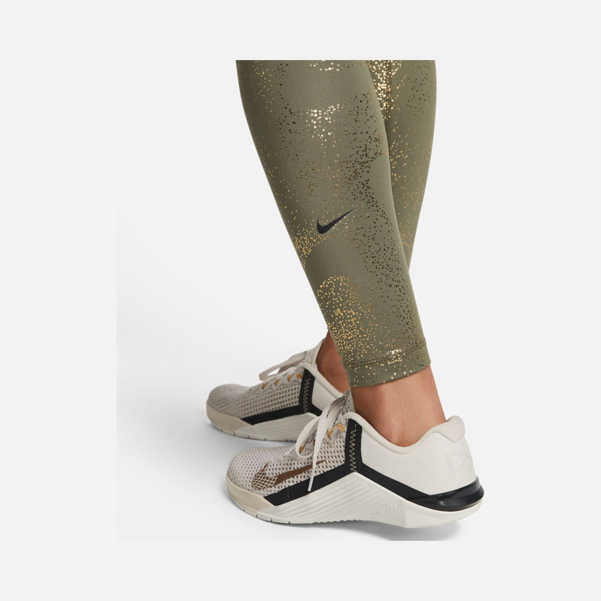 Nike One Dri-Fit Sparkle Swoosh Graphics Mid-Rise Training Kadın Tayt