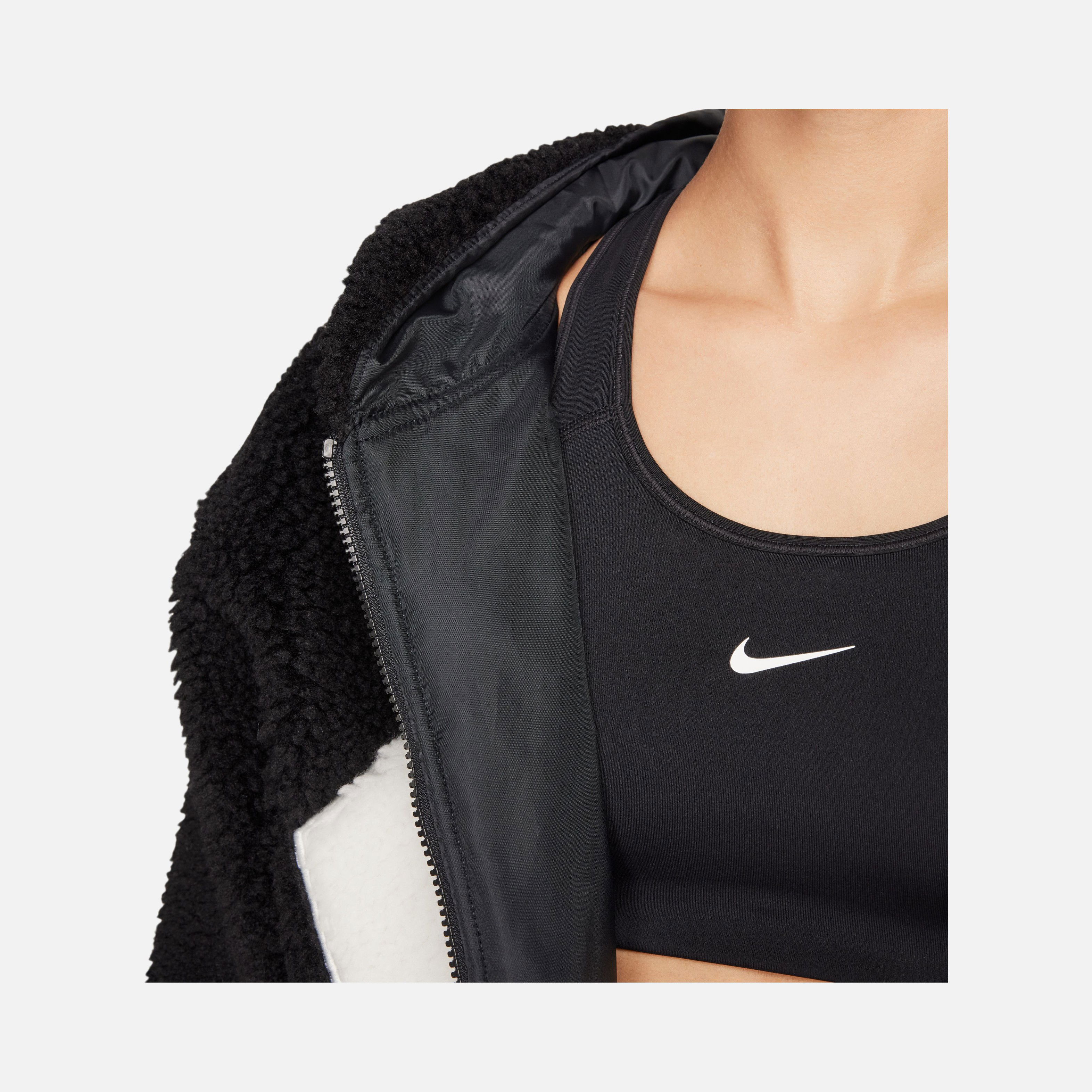 Nike Sportswear Logo High-Pile Sherpa Full-Zip Hoodie Kadın Ceket