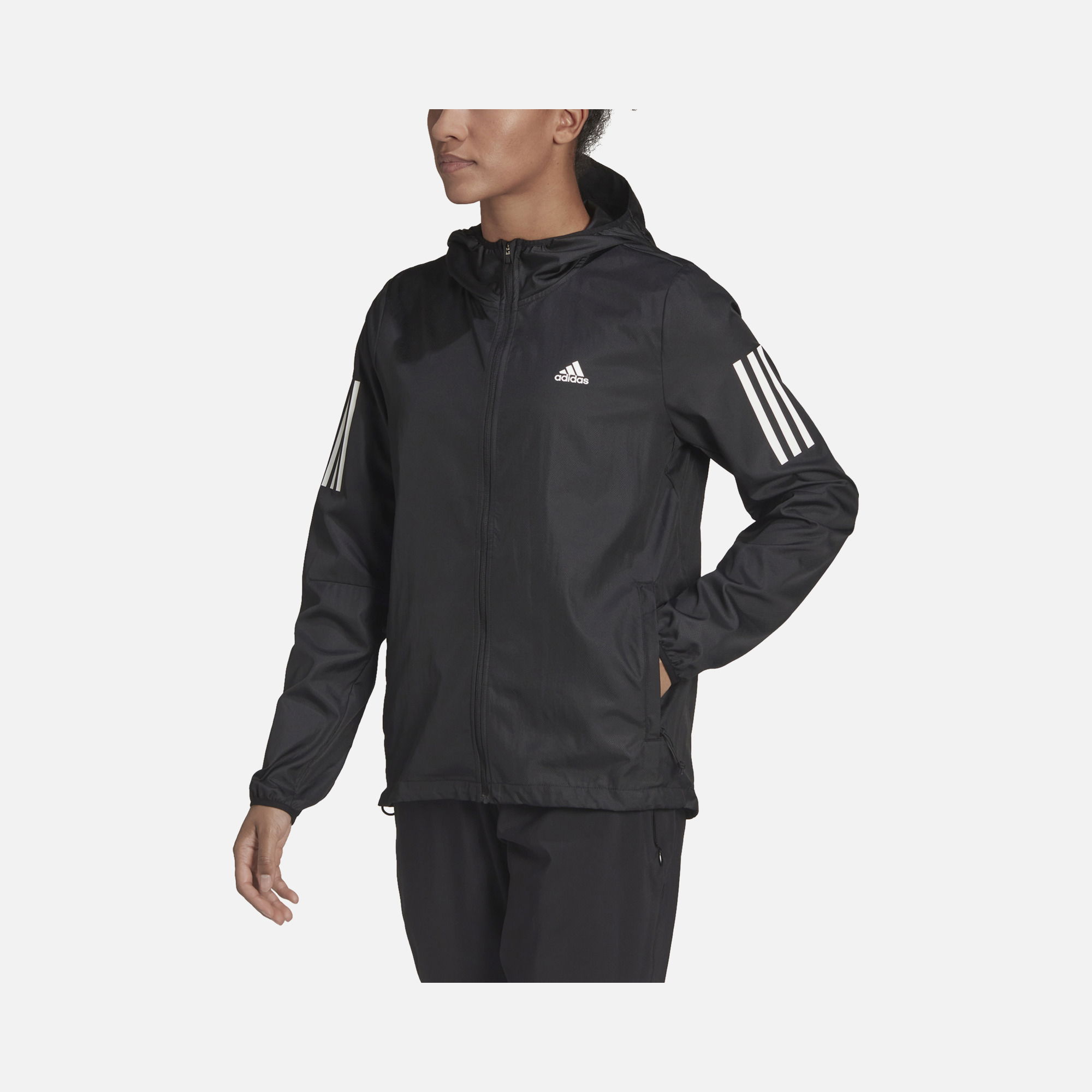 adidas Own the Run 3-Stripes Hooded Running Windbreaker Kadın Ceket