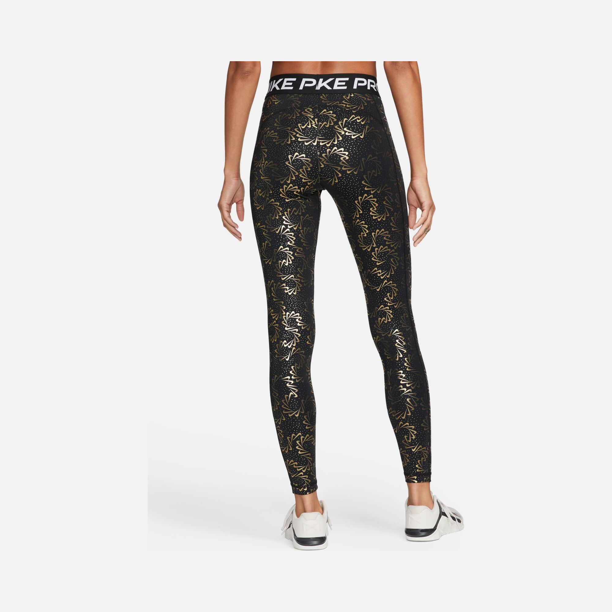 Nike Pro Sparkle Swoosh Graphics Mid-Rise Training Kadın Tayt