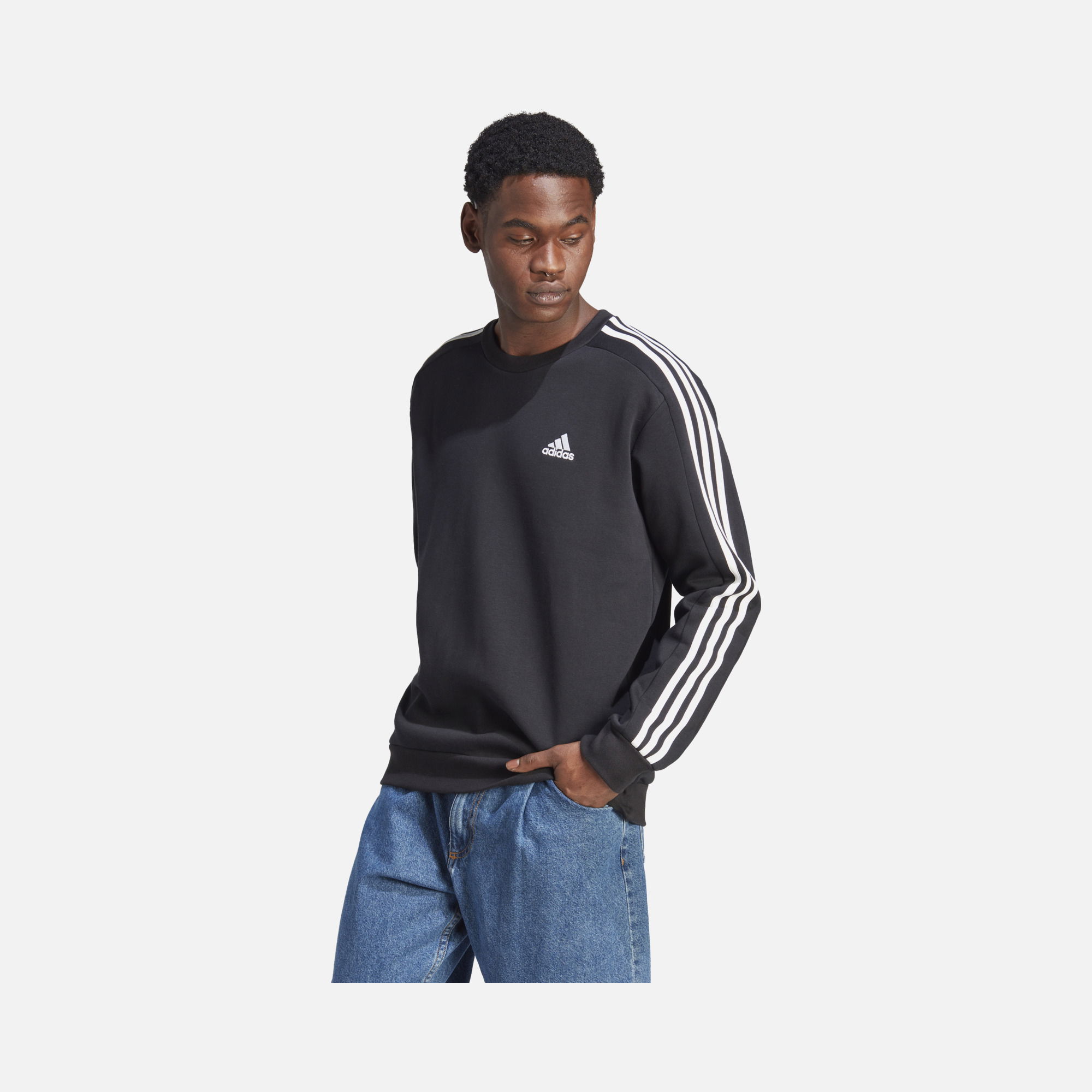 adidas Essentials Fleece 3-Stripes FW24 Erkek Sweatshirt