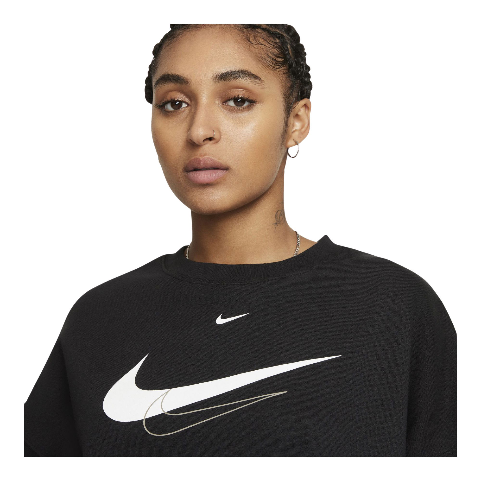 Nike Sportswear Trend Swoosh Printed Crop Fleece Kadın Sweatshirt