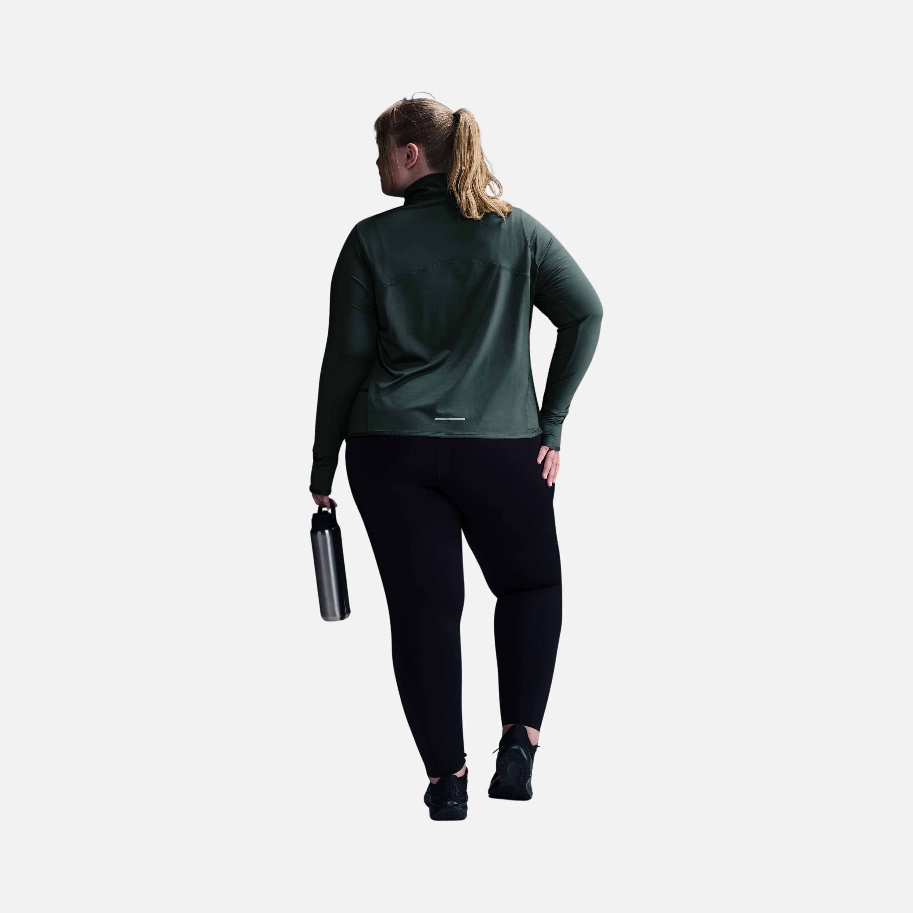Nike Dri-Fit Swift UV 1/4-Zip Running Top Long-Sleeve (Plus Size) Kadın Tişört