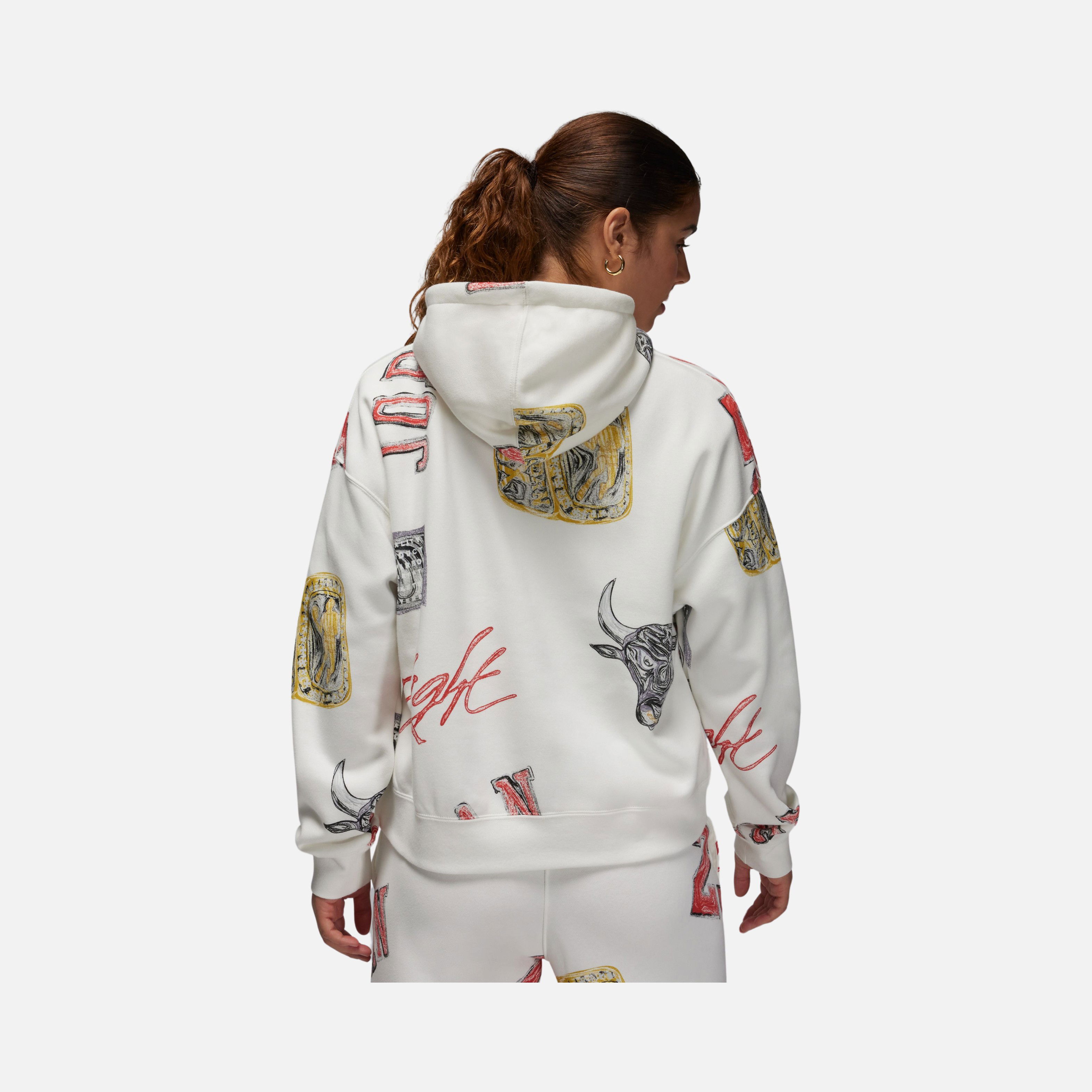 Nike Jordan Brooklyn All-Over Print Fleece Hoodie Kadın Sweatshirt
