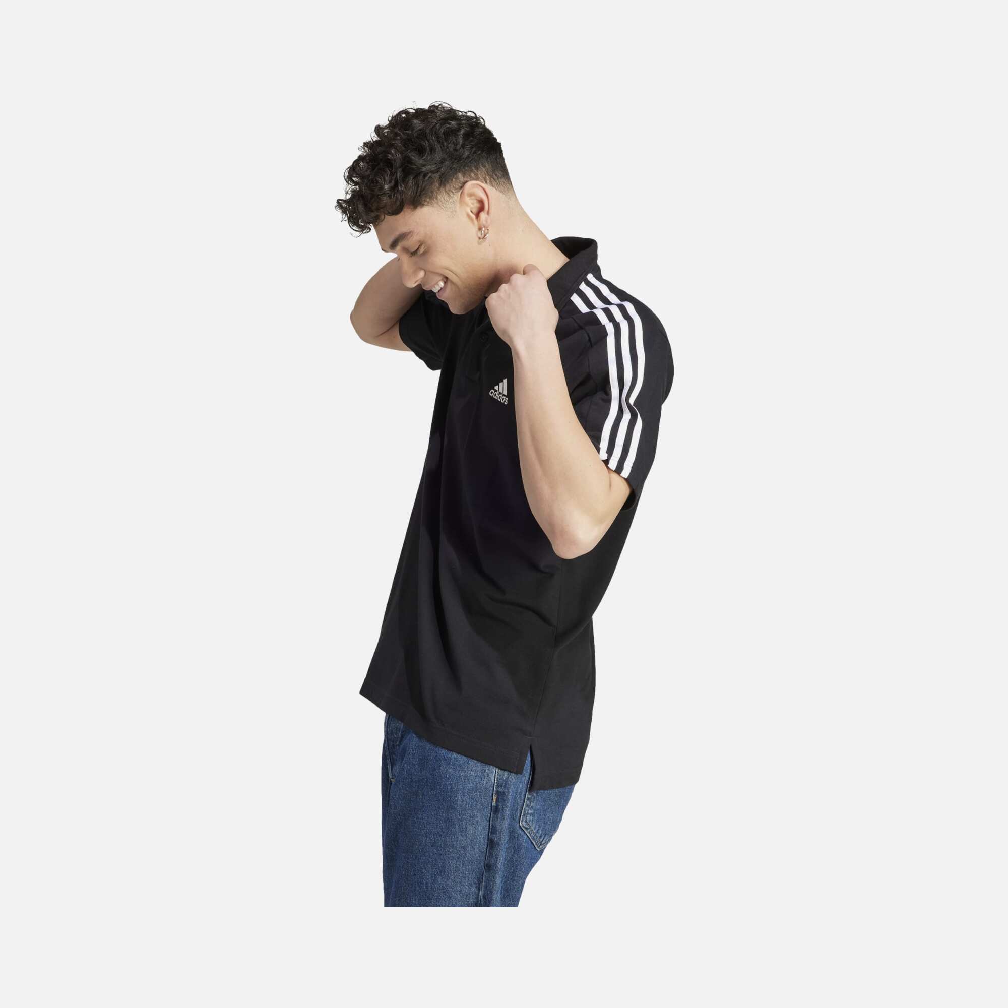 adidas Essentials Piqué Embroidered Small Logo 3-Stripes Polo Short-Sleeve Erkek Tişört