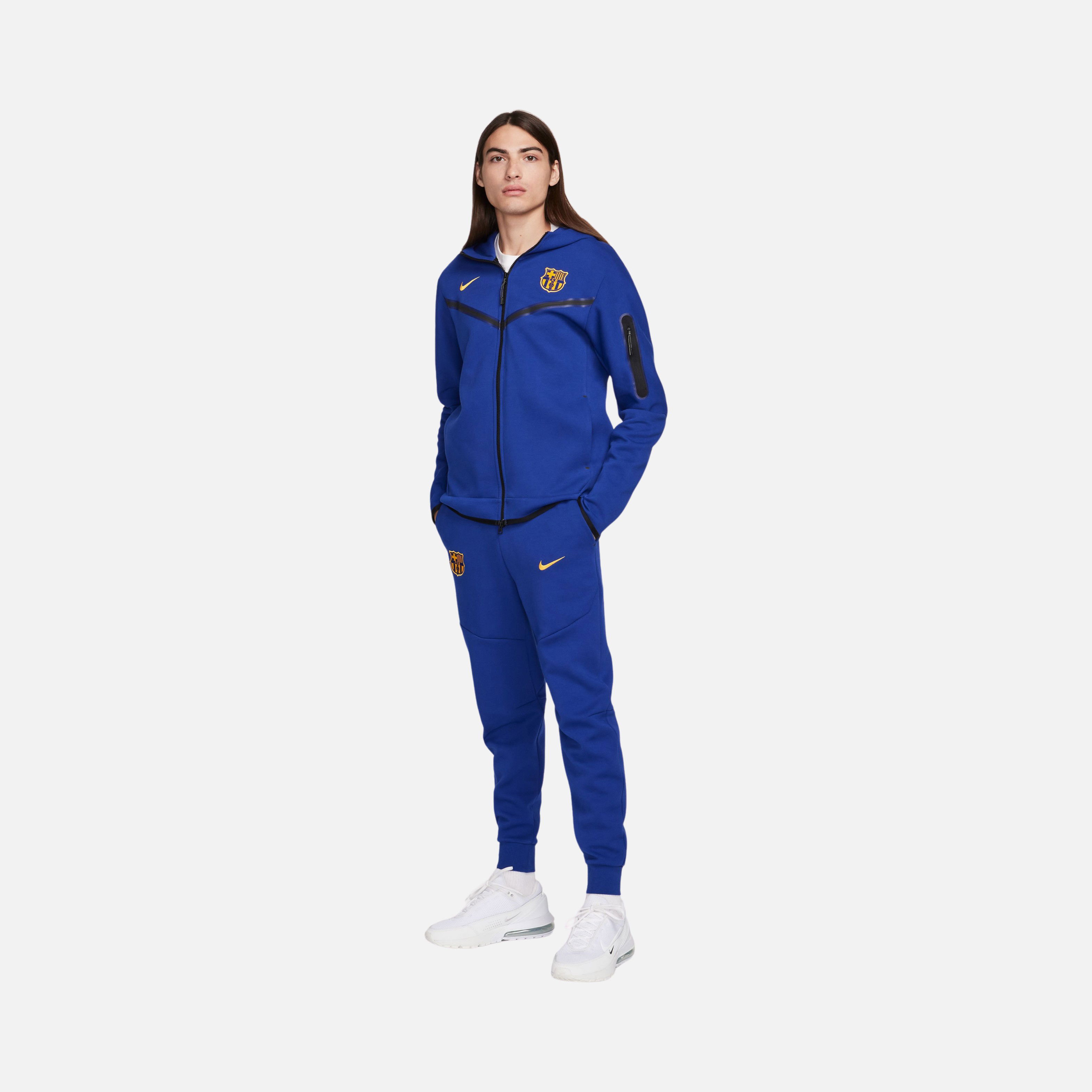Nike FC Barcelona Tech Fleece Windrunner SS24 Full-Zip Hoodie Erkek Sweatshirt