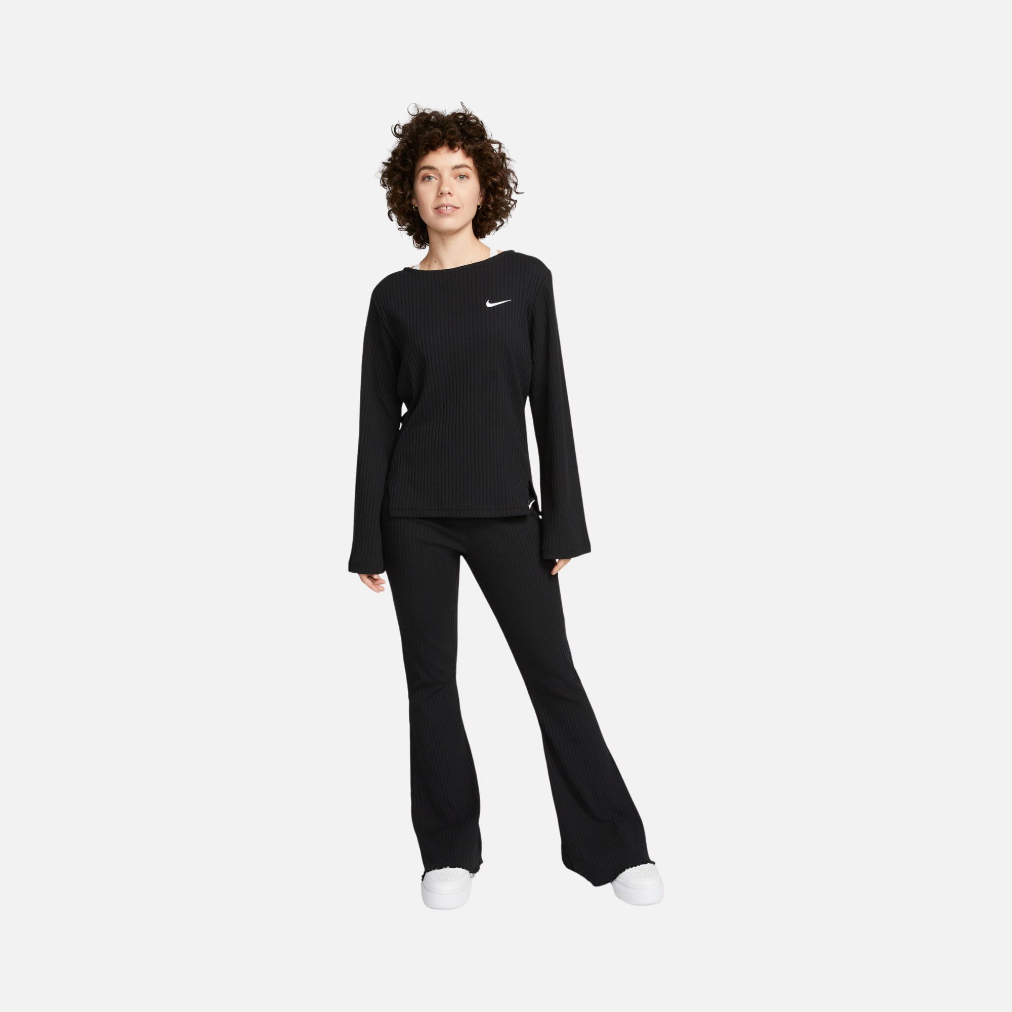 Nike Sportswear Ribbed Statement Jersey Long-Sleeve Kadın Tişört