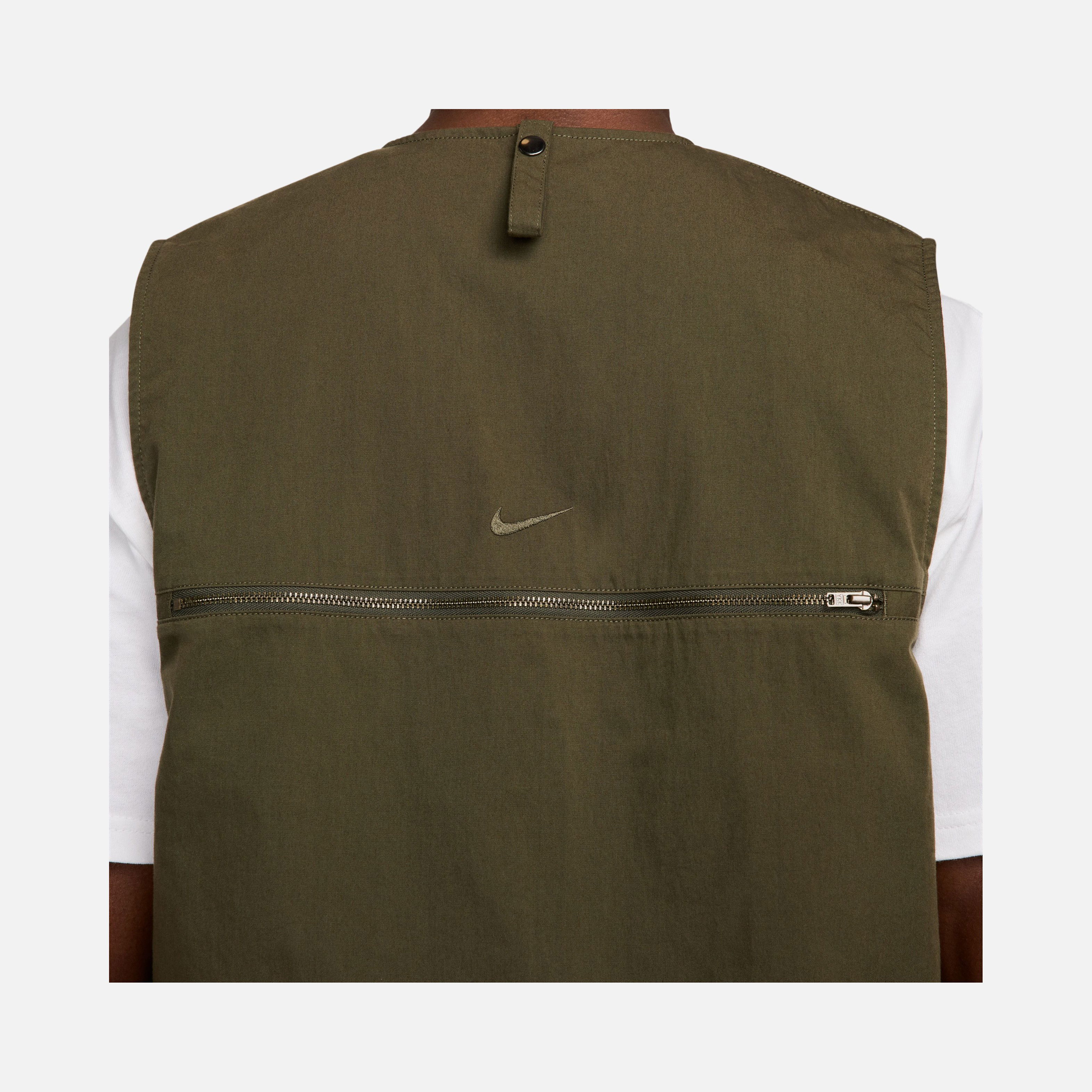 Nike Life Utility Stonewashed Cotton Fabric Full-Zip Erkek Yelek
