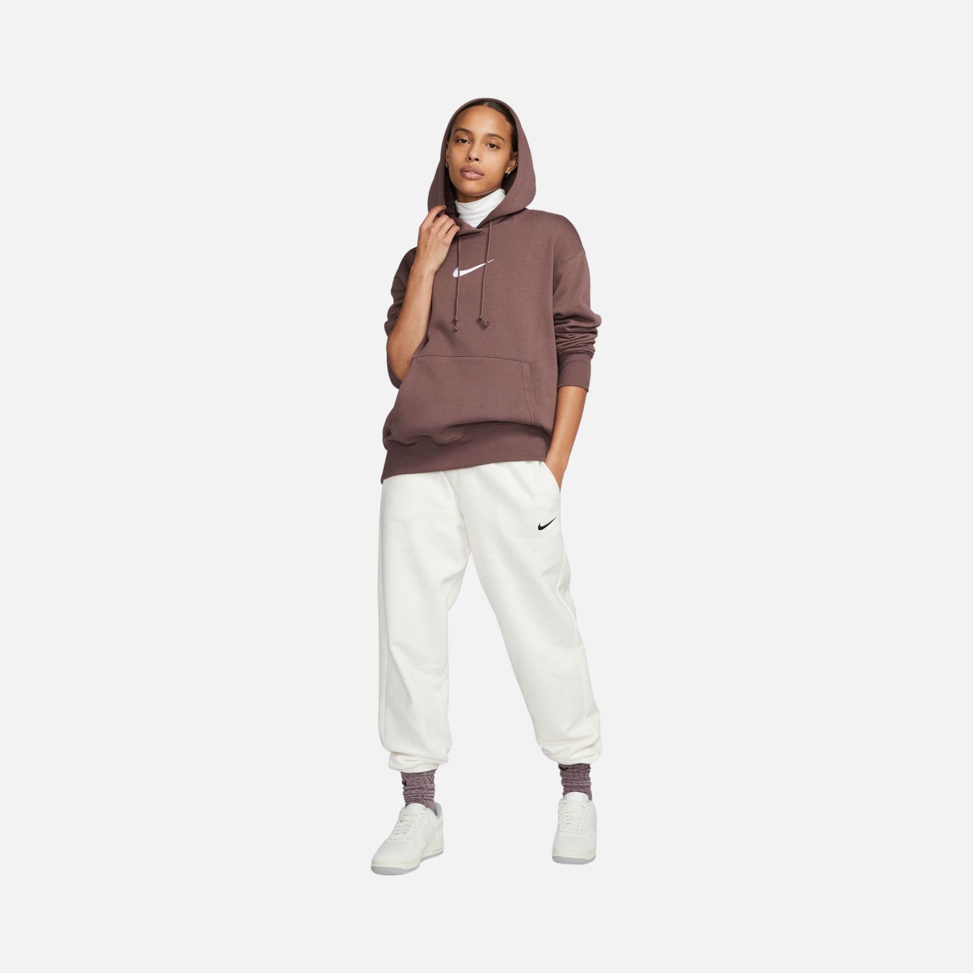 Nike Sportswear Gel-Midi Swoosh Oversized Fleece Pullover Hoodie Kadın Sweatshirt