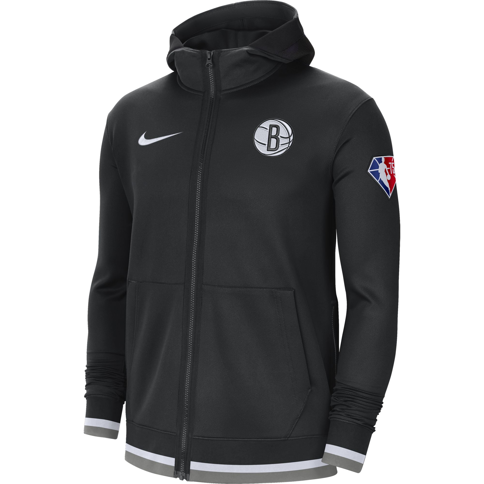 Nike Brooklyn Nets Nike Showtime Dri-Fit NBA Full-Zip Hoodie Erkek Sweatshirt