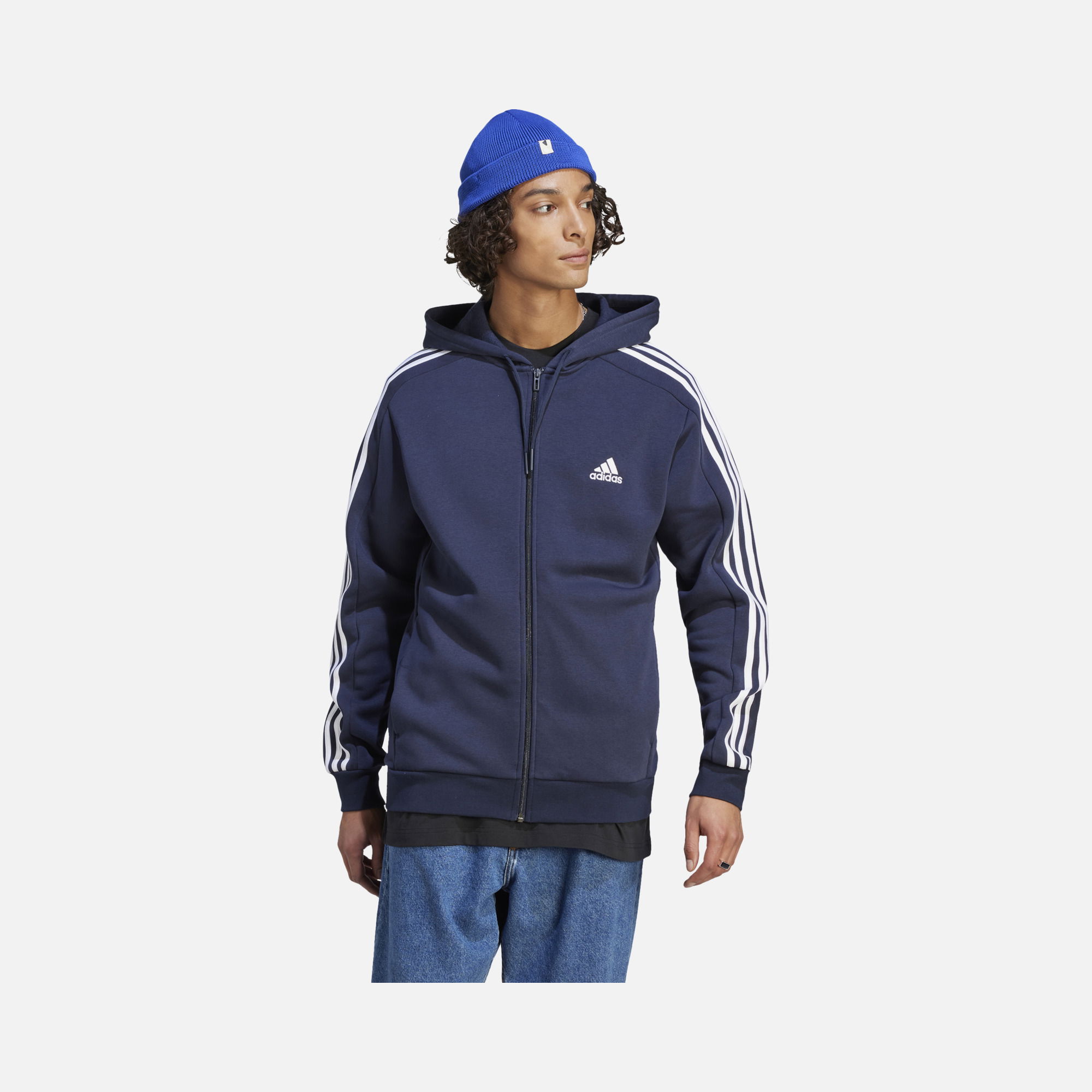 adidas Sportswaer Essentials Fleece 3-Stripes Full-Zip Hoodie Erkek Ceket