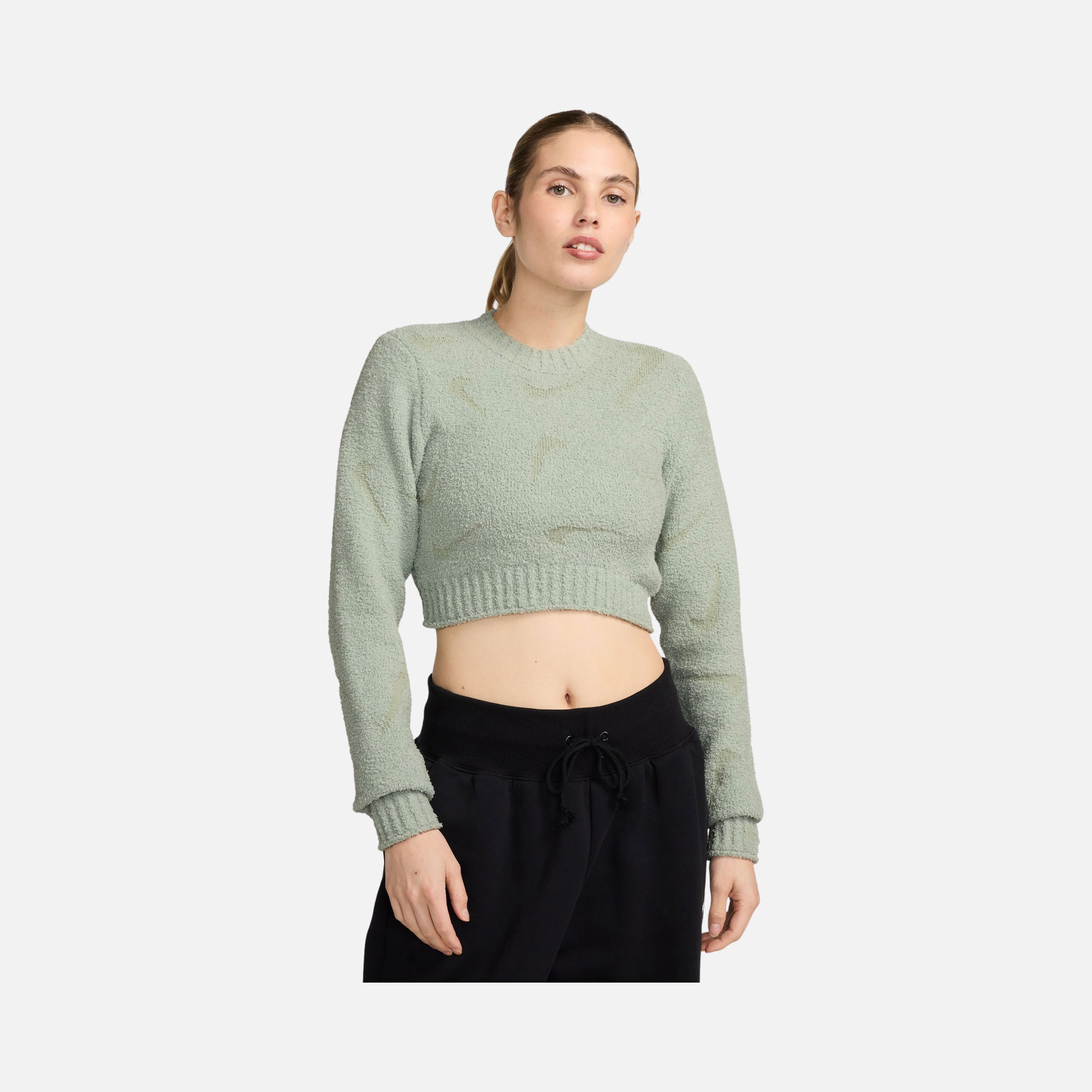 Nike Sportswear Phoenix Cozy Bouclé Tight Knit Long-Sleeve Kadın Tişört