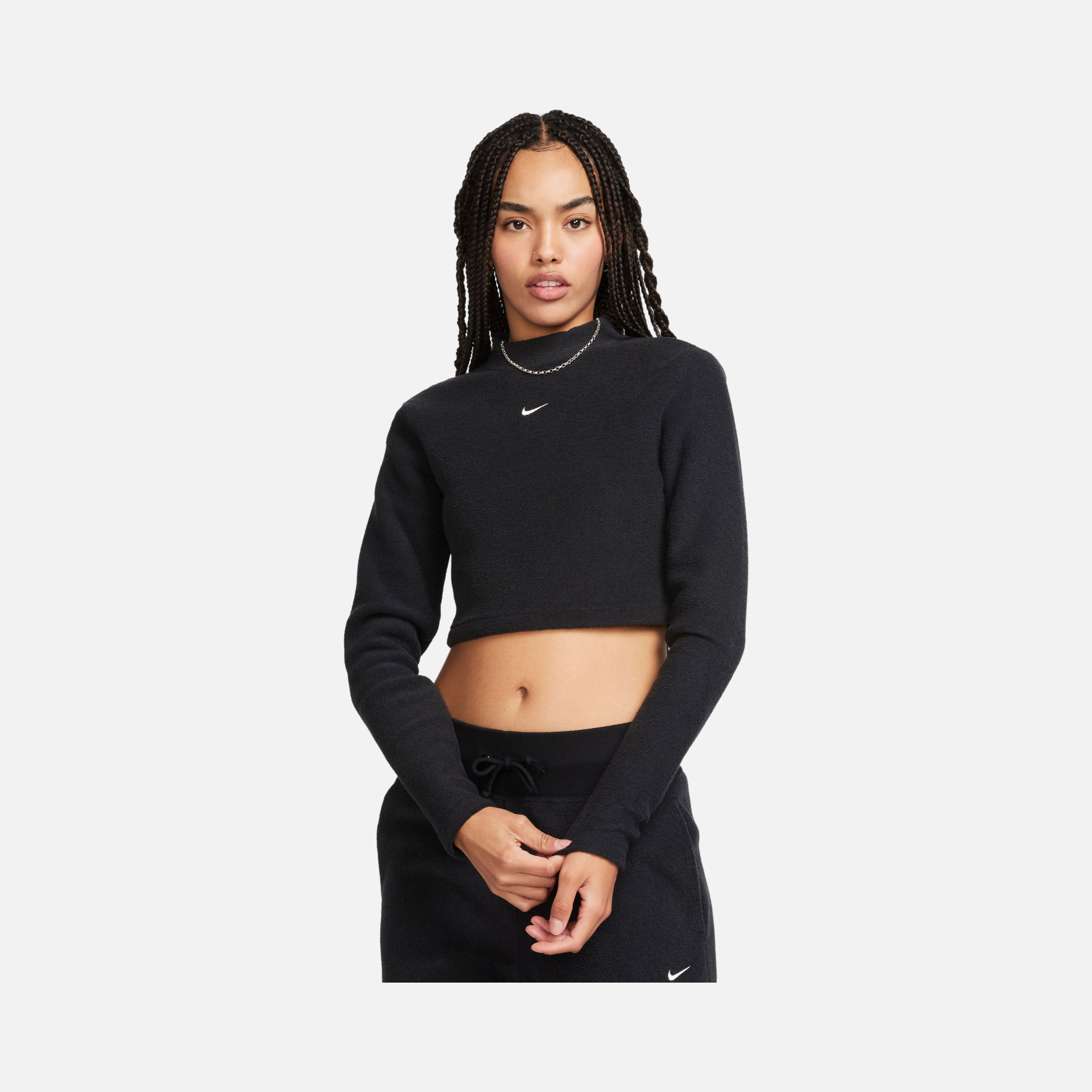 Nike Sportswear Phoenix Plush Fleece Slim Mock-Neck Kadın Sweatshirt
