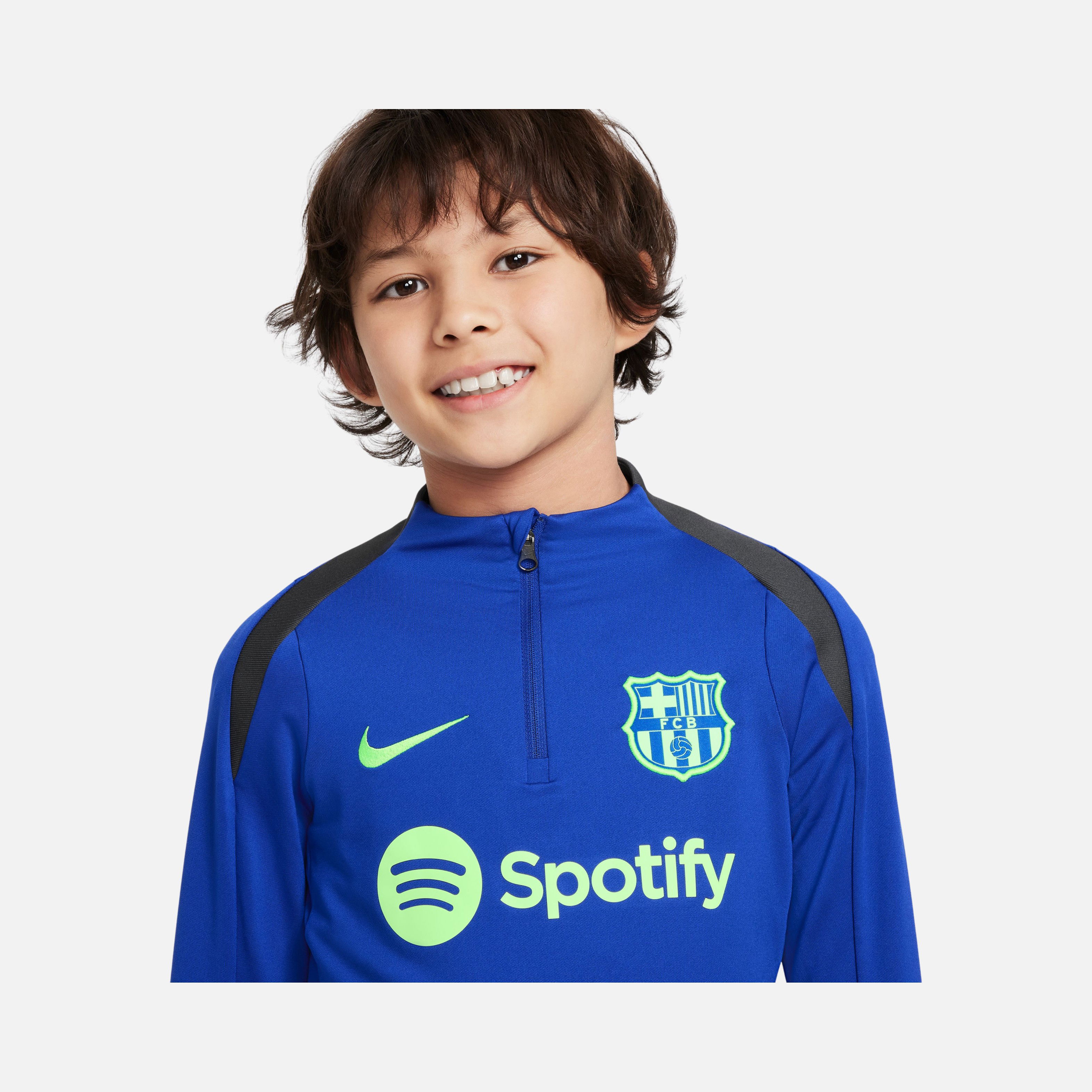 Nike F.C. Barcelona Strike Third Dri-Fit 1/4-Zip Training Long-Sleeve Çocuk Tişört