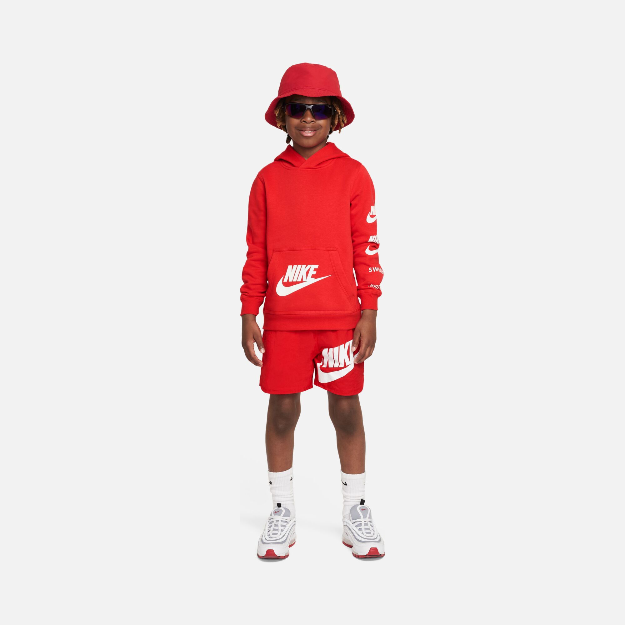 Nike Sportswear Standard Issue ''Multi Logo Graphic'' Pullover Hoodie (Boys') Çocuk Sweatshirt