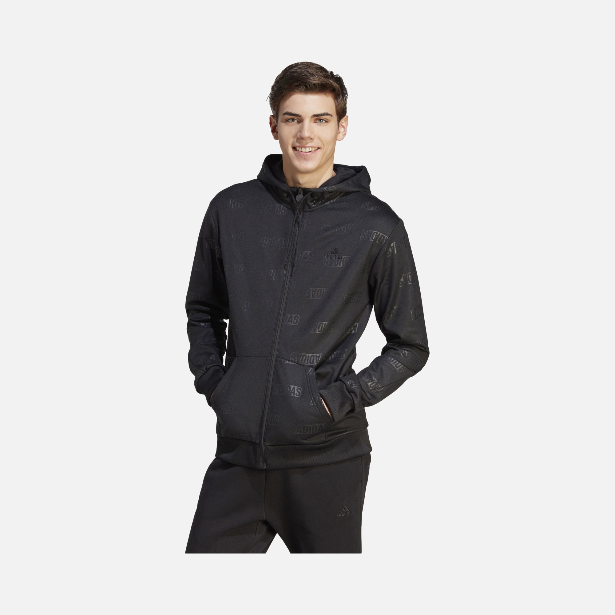 adidas Sportswear Bluza dresowa Embossed Fleece Full-Zip Hoodie Erkek Ceket